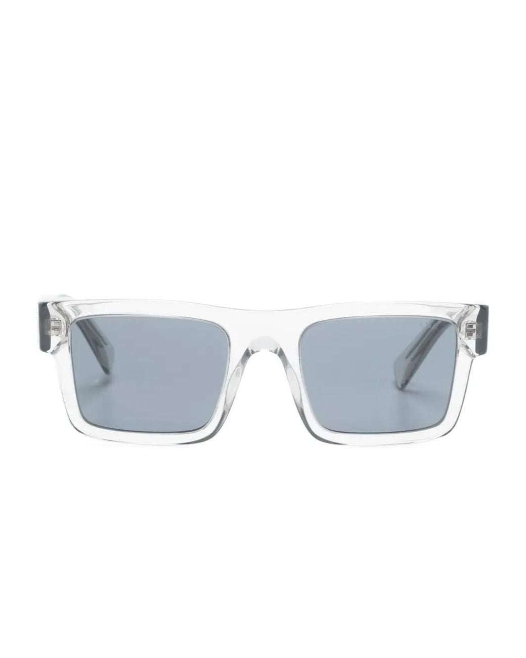 Prada Blue Grey Rectangle-frame Sunglasses - Men's - Acetate for men