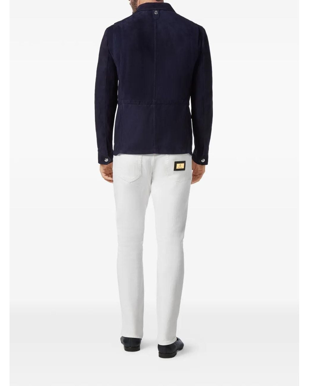 Billionaire Blue Veste En Daim À Boutonnière for men