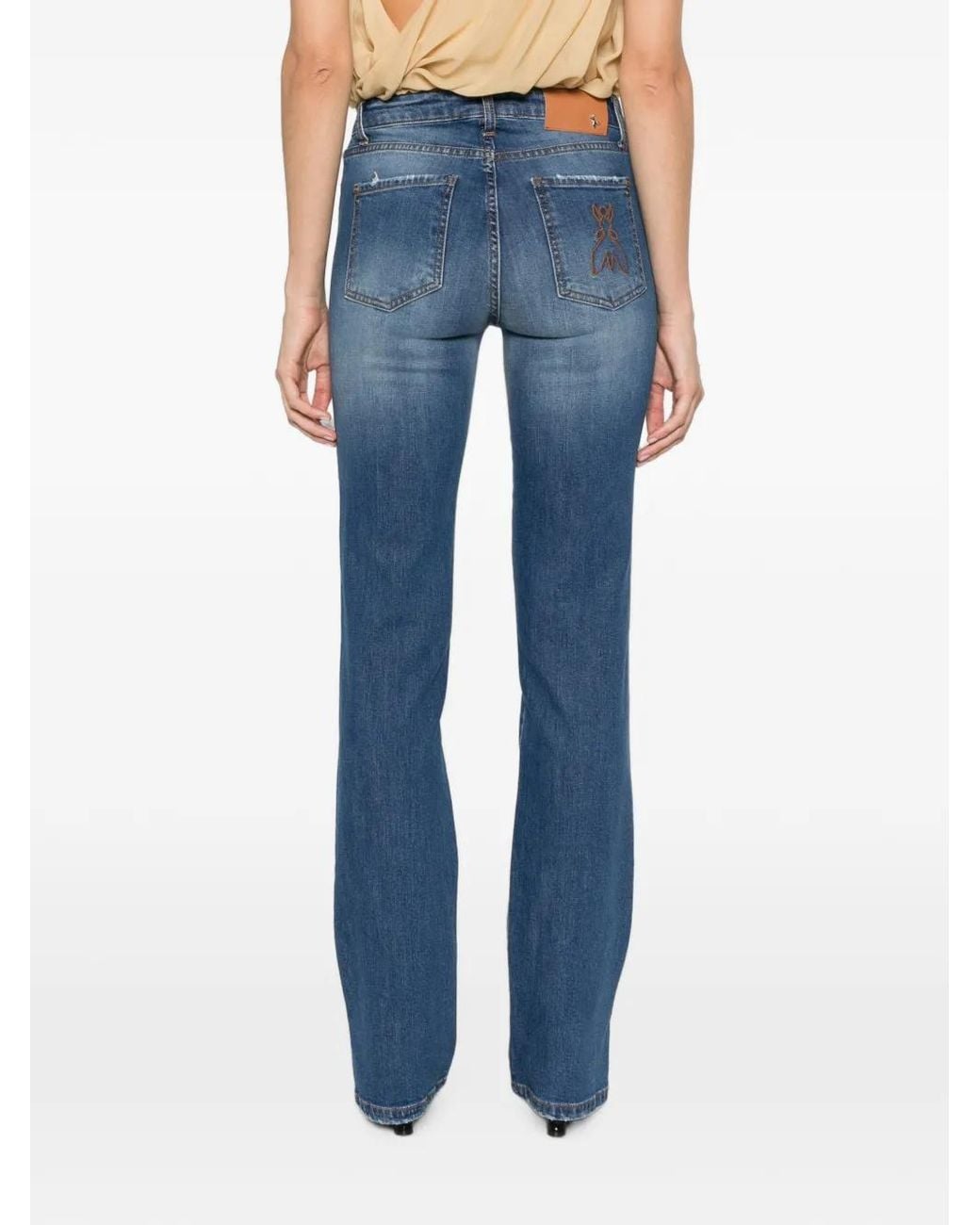 Patrizia Pepe Blue Slit-Detail Jeans