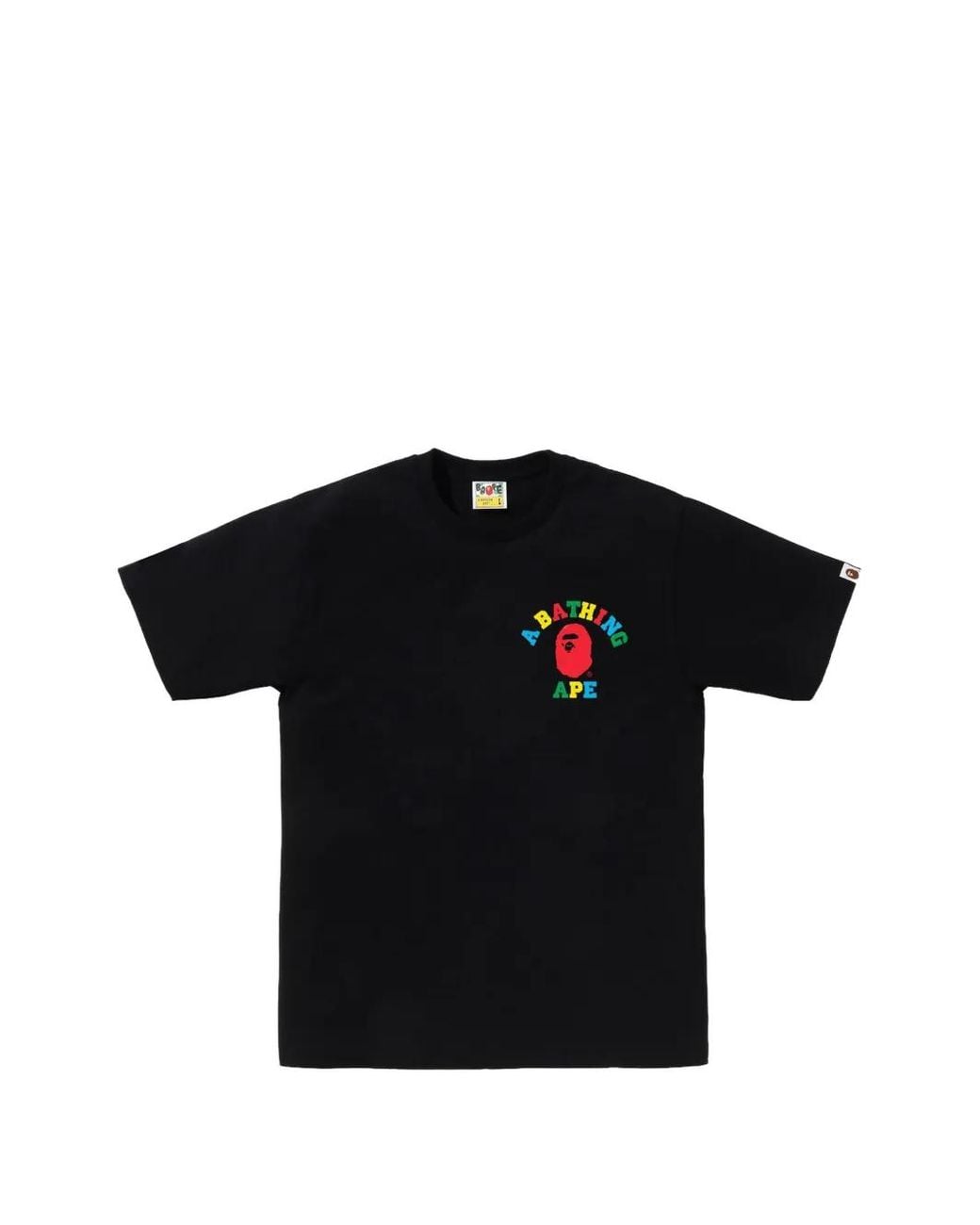 A Bathing Ape Black College Logo-Print T-Shirt for men