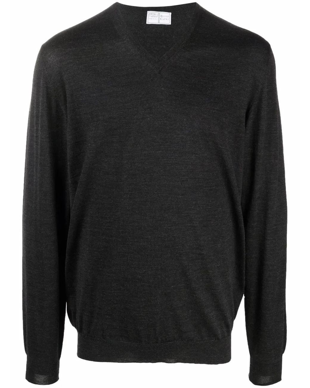 Fedeli Pullover Mit V-Ausschnitt in Black für Herren