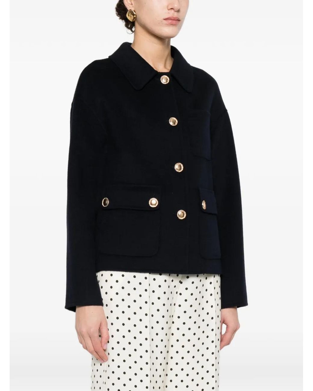 Arma Black Buttoned Pocket Jacket