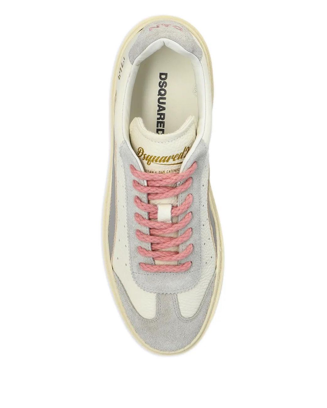 DSquared² White Perforated Panelled Sneakers