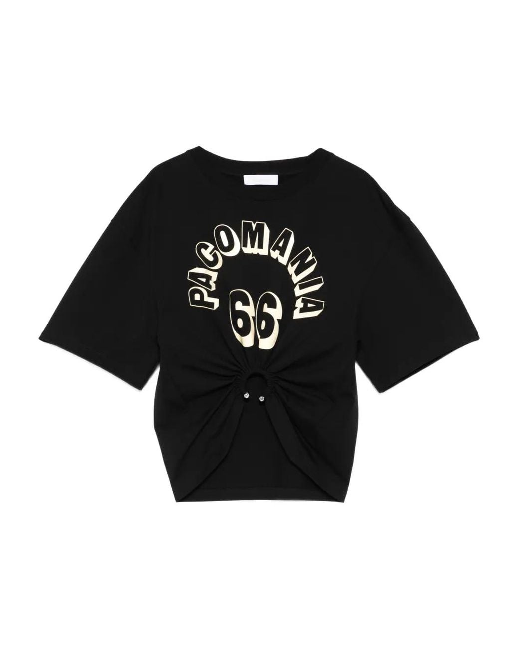 Rabanne Black Ring-Detail T-Shirt