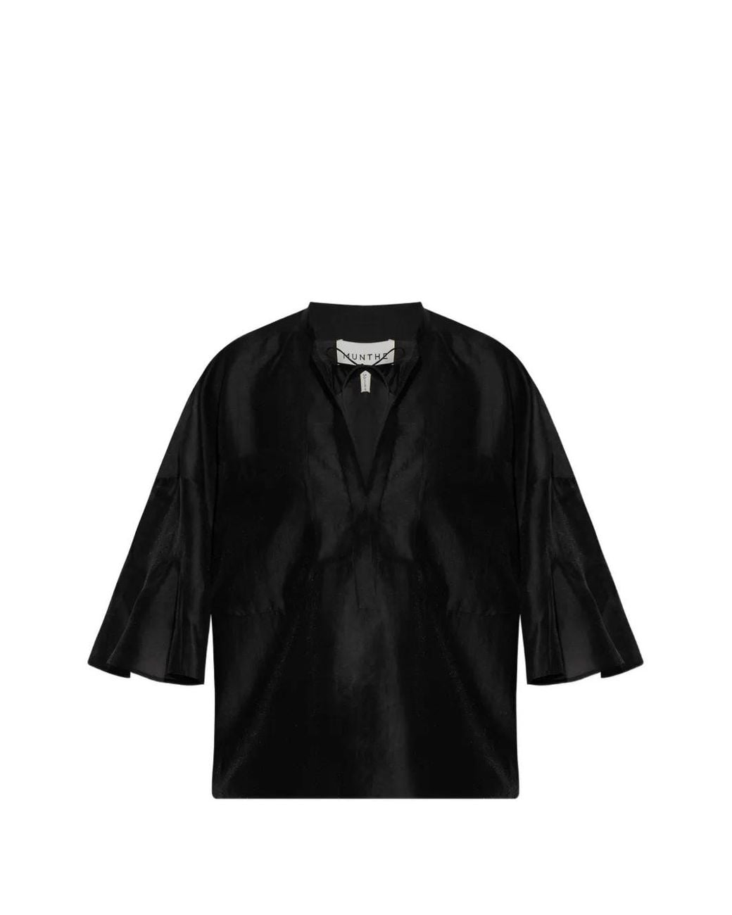Munthe Black Flared-Sleeve Blouse