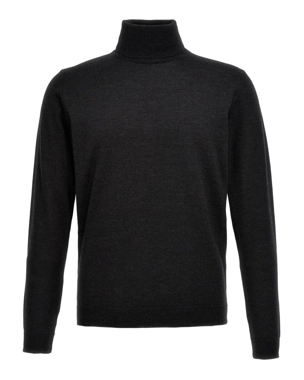 Roberto Collina Black Roll-Neck Cuffed-Sleeves Sweater for men