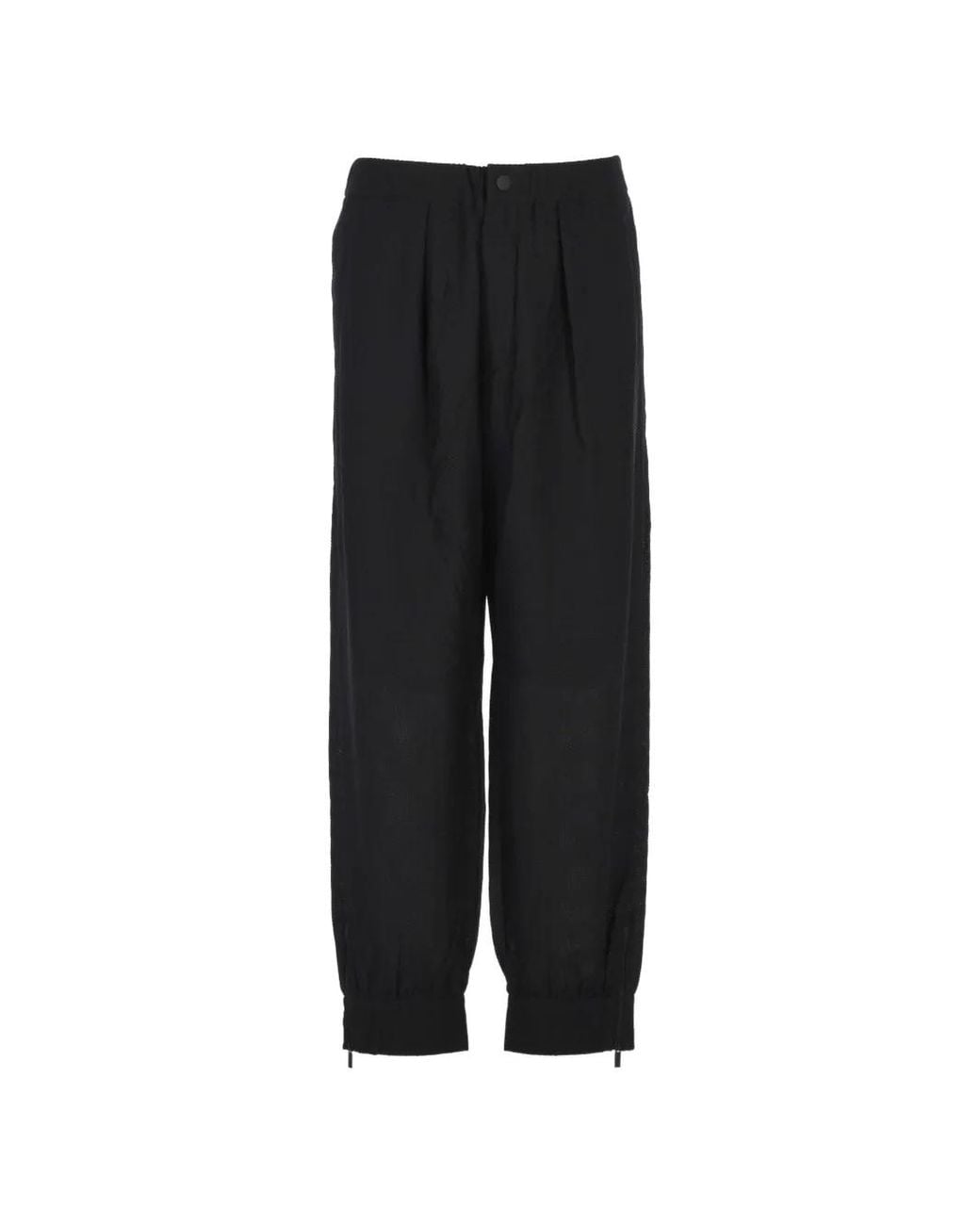 Giorgio Armani Black Pleated-Detail Tailored Trousers for men