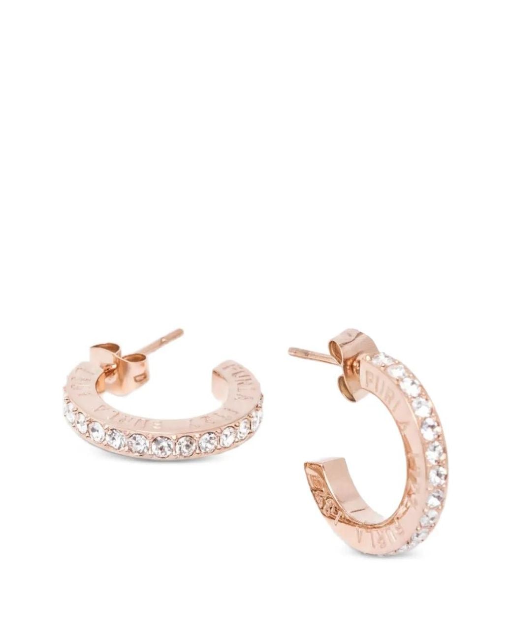 Pendientes Con Logo Grabado Furla de color Pink