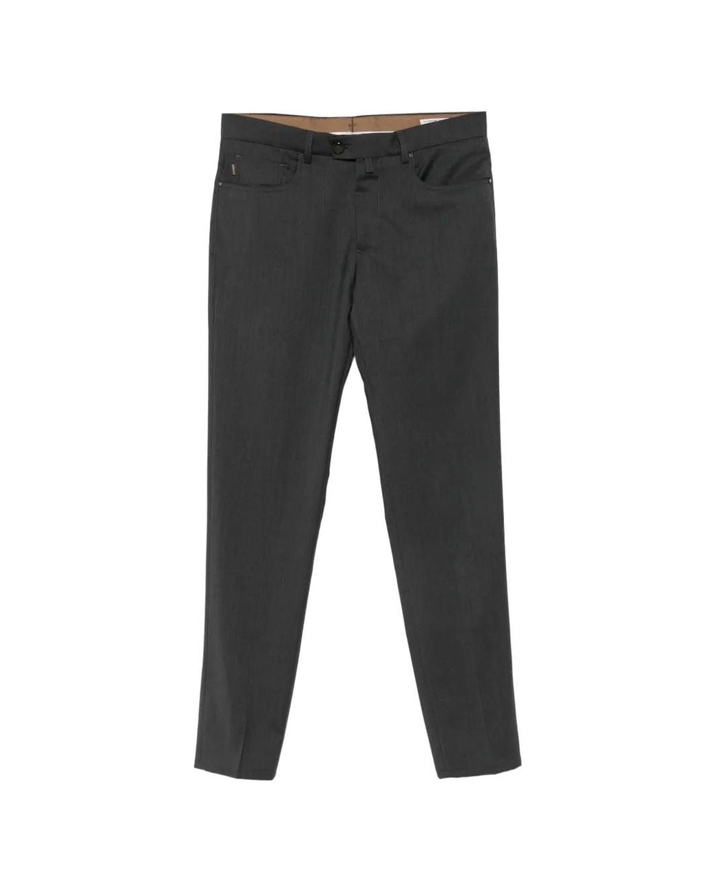 Berwich Black Logo-Patch Straight-Leg Trousers for men