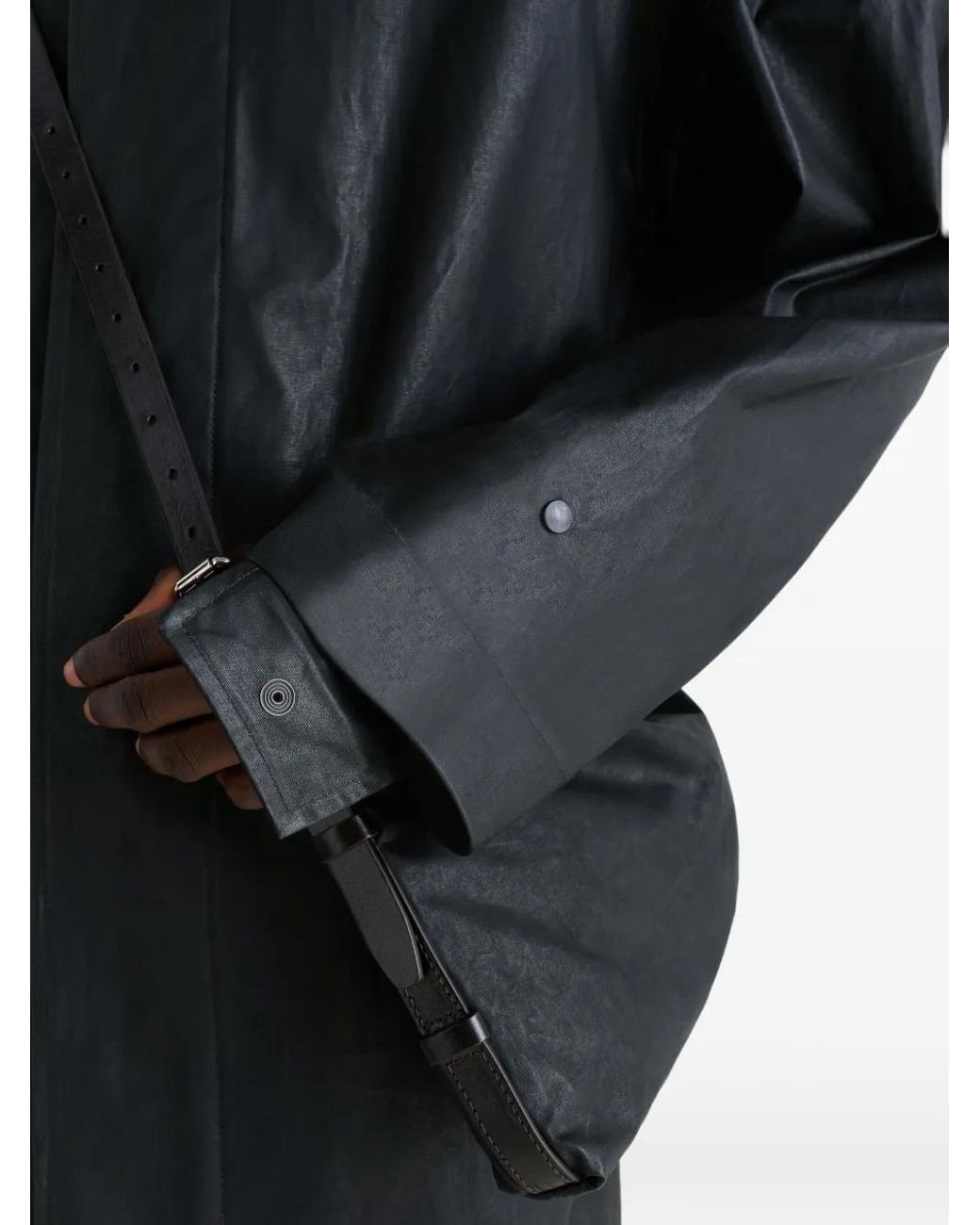 Lemaire Black Hooded Raincoat for men