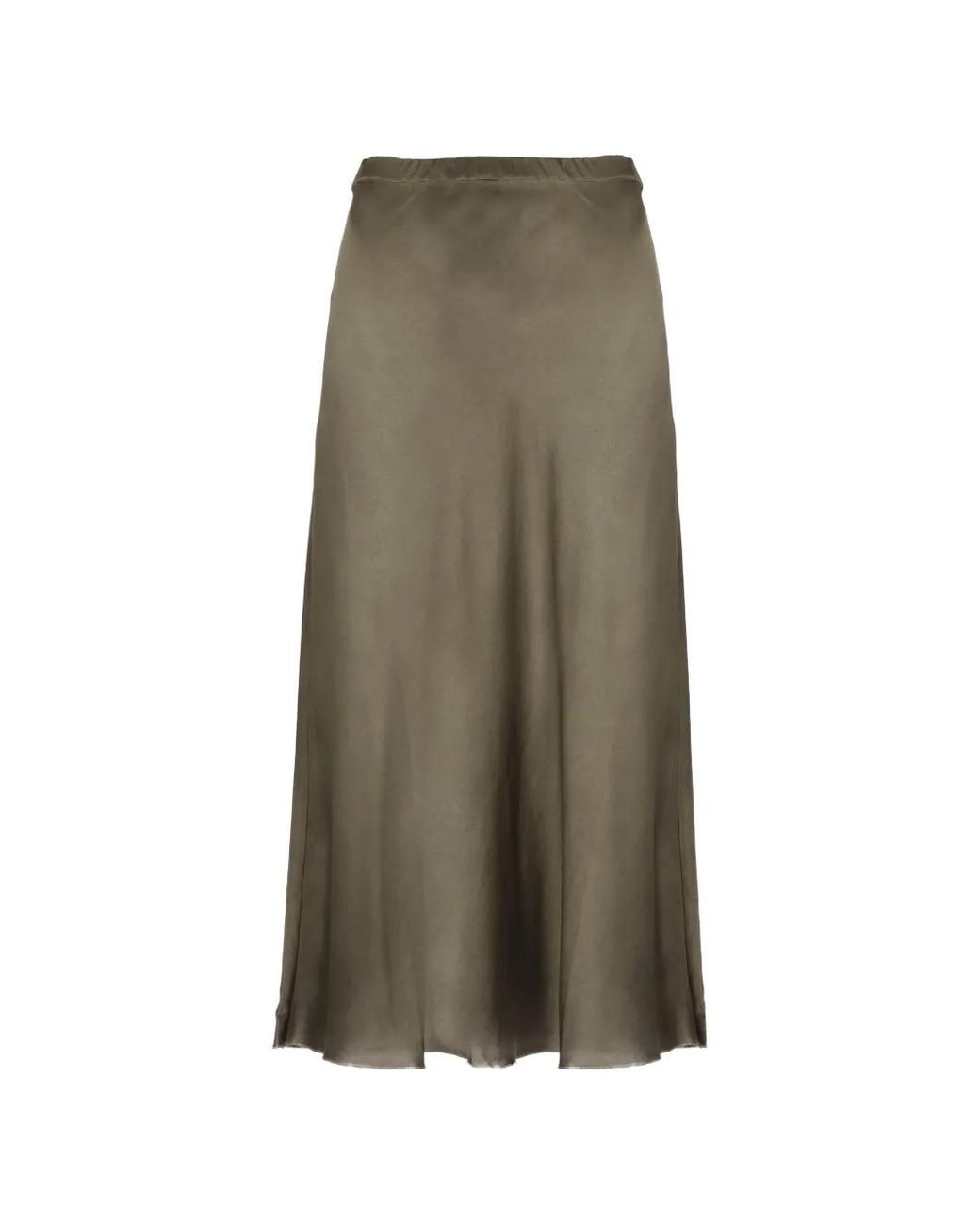 Avant Toi Brown Satin-Finish Elasticated-Waistband Maxi Skirt