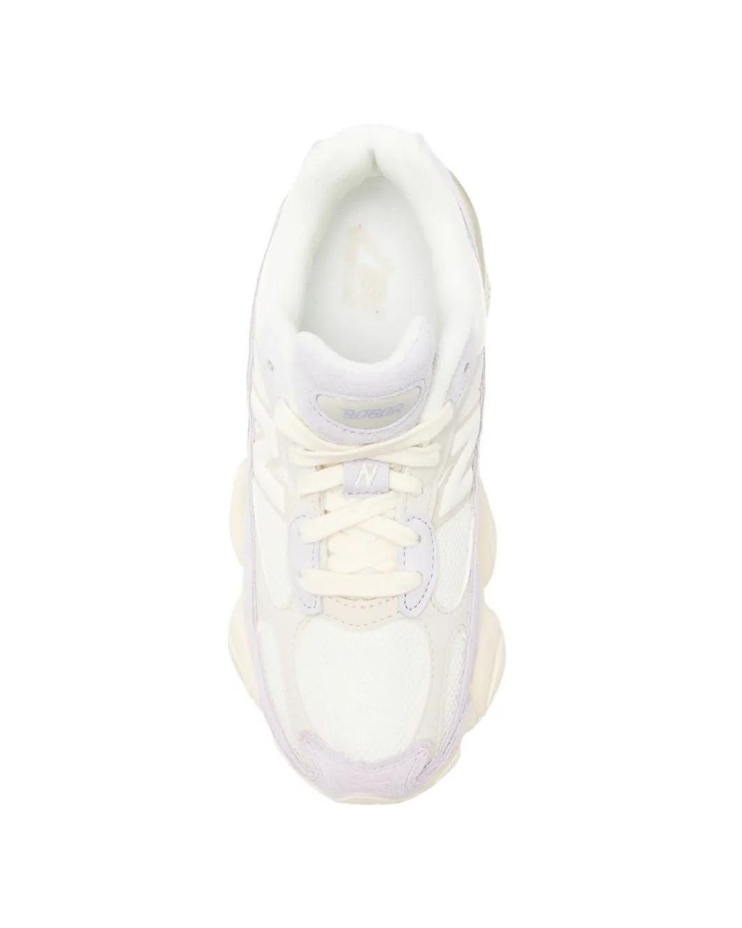 New Balance White 9060 Mesh-Panelled Sneakers