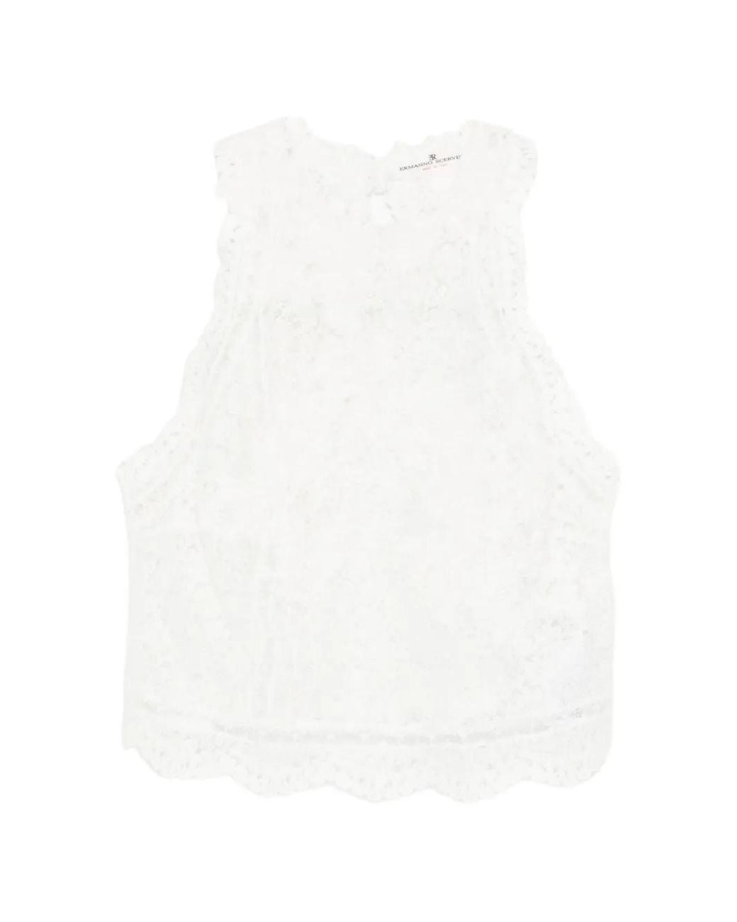Ermanno Scervino White All-Over-Embroidered Top