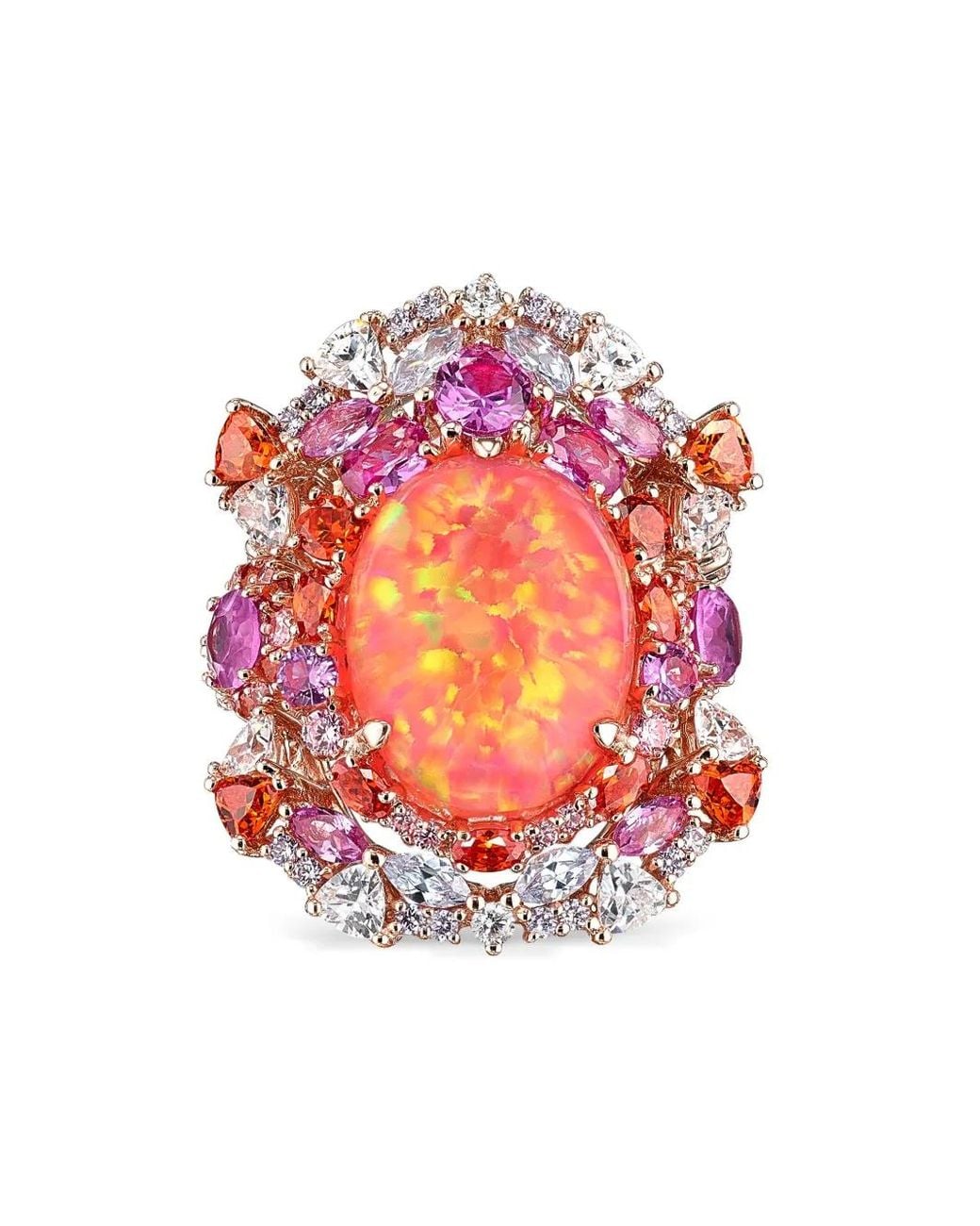 Anabela Chan Pink Bagues Coral Opal Ocean En Or 18Ct
