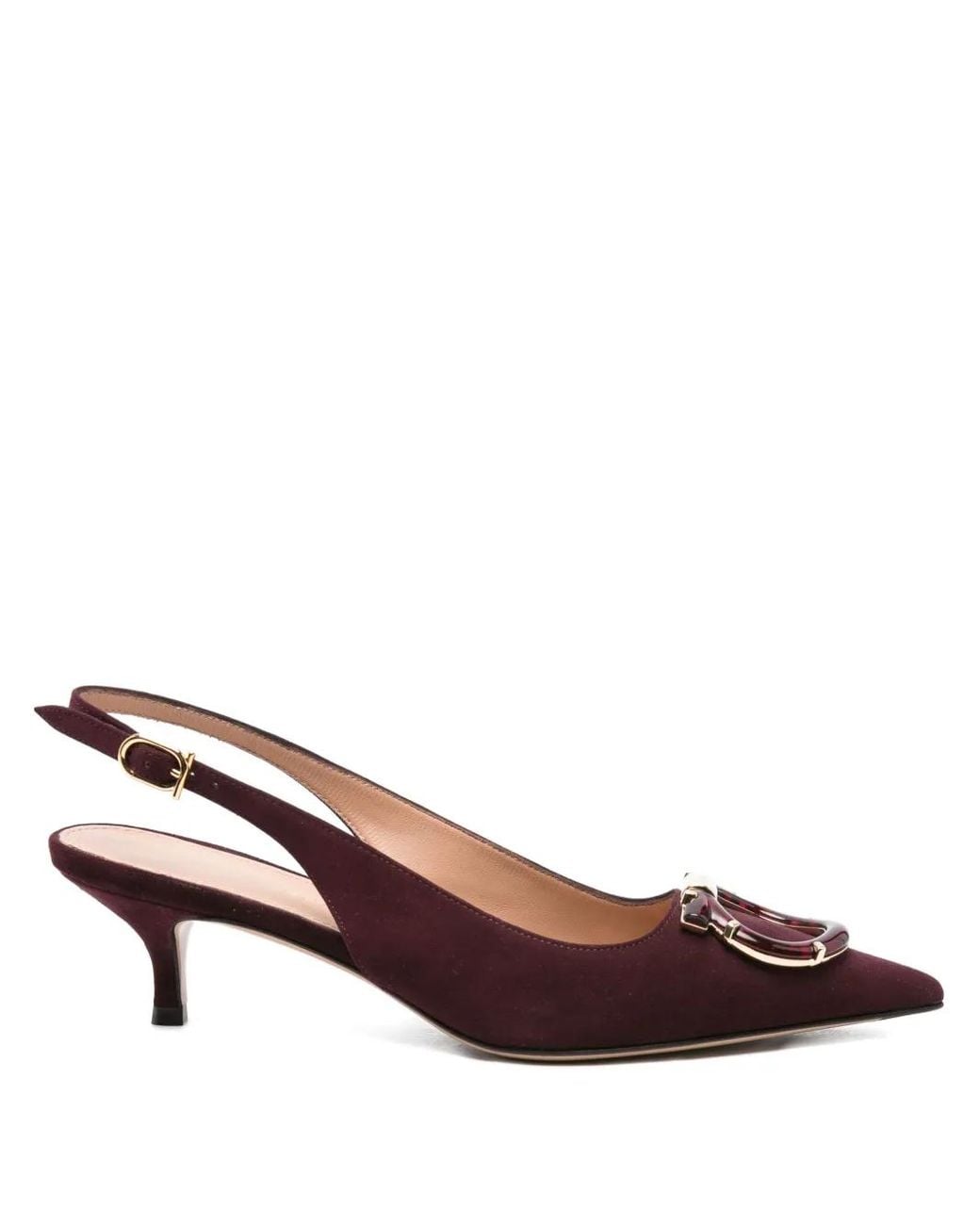 Ferragamo Brown Leather Slingback Pumps