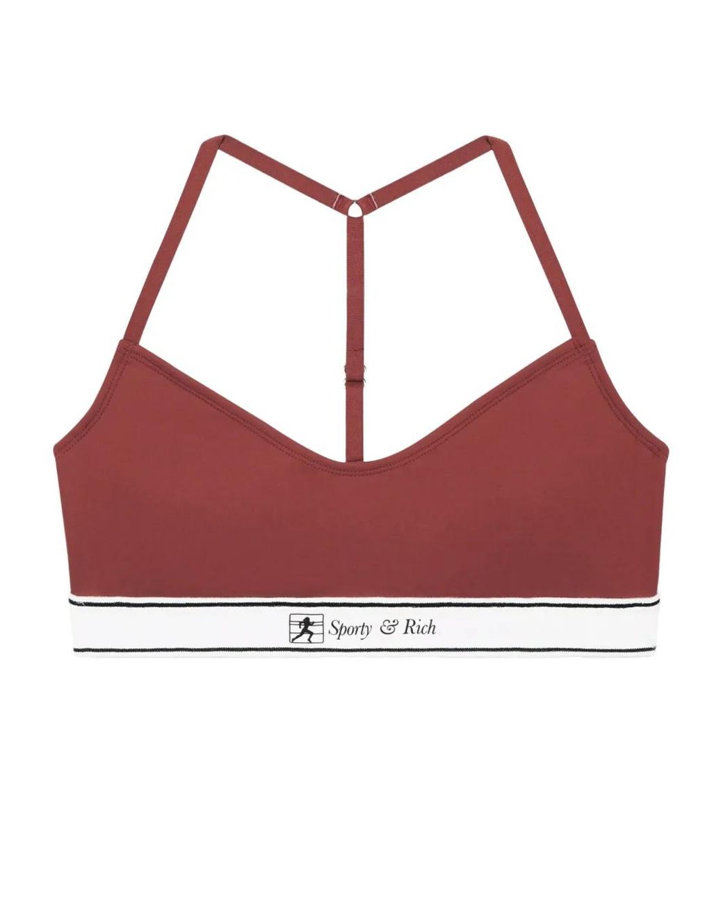 Sporty & Rich Red Runner Script Bralette