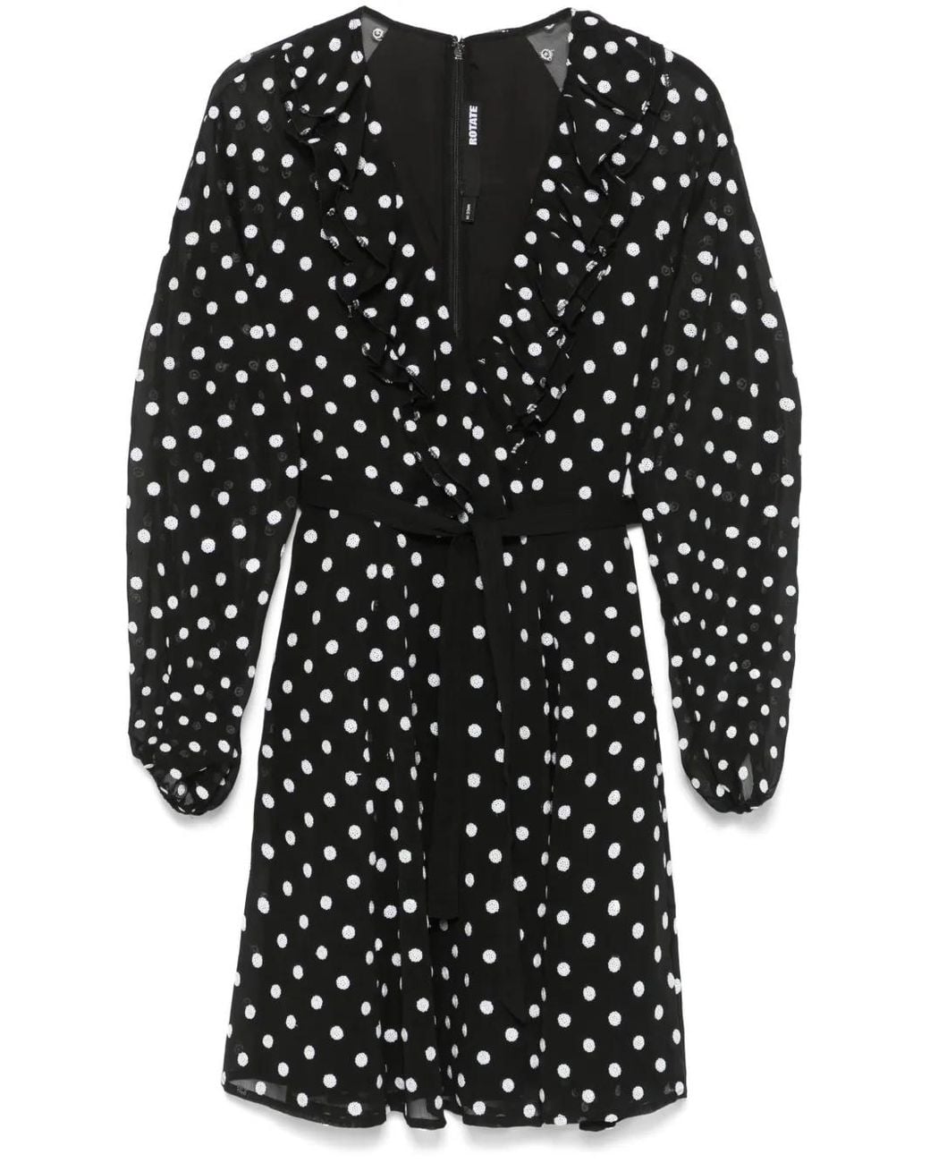 ROTATE BIRGER CHRISTENSEN Black Robe Courte À Volants