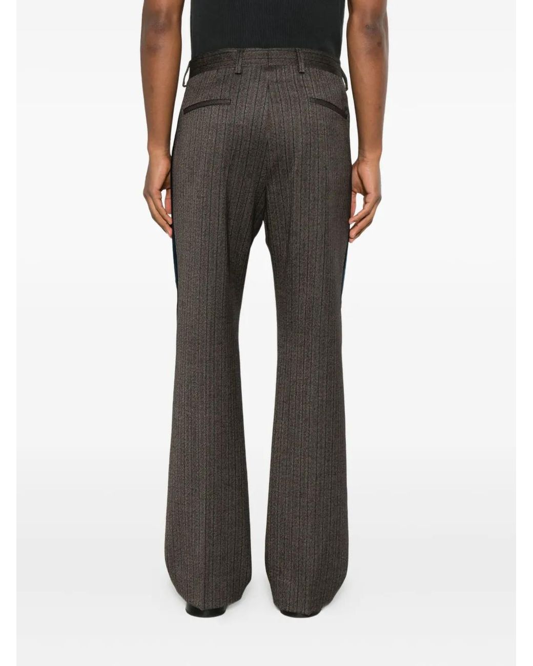 Wales Bonner Gray Pinstripe Trousers for men