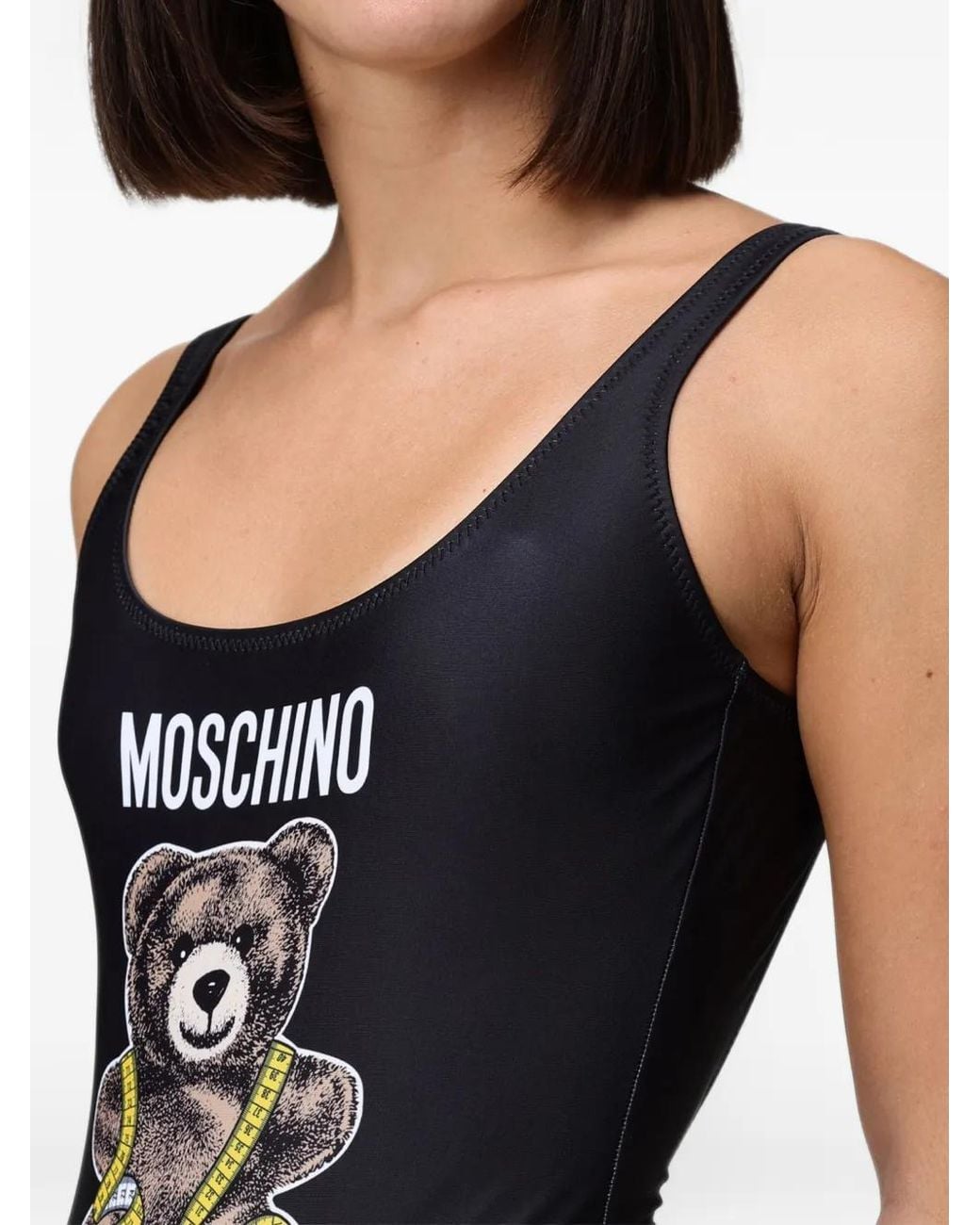 Moschino Black Teddy Bear One-Piece Swimsuit
