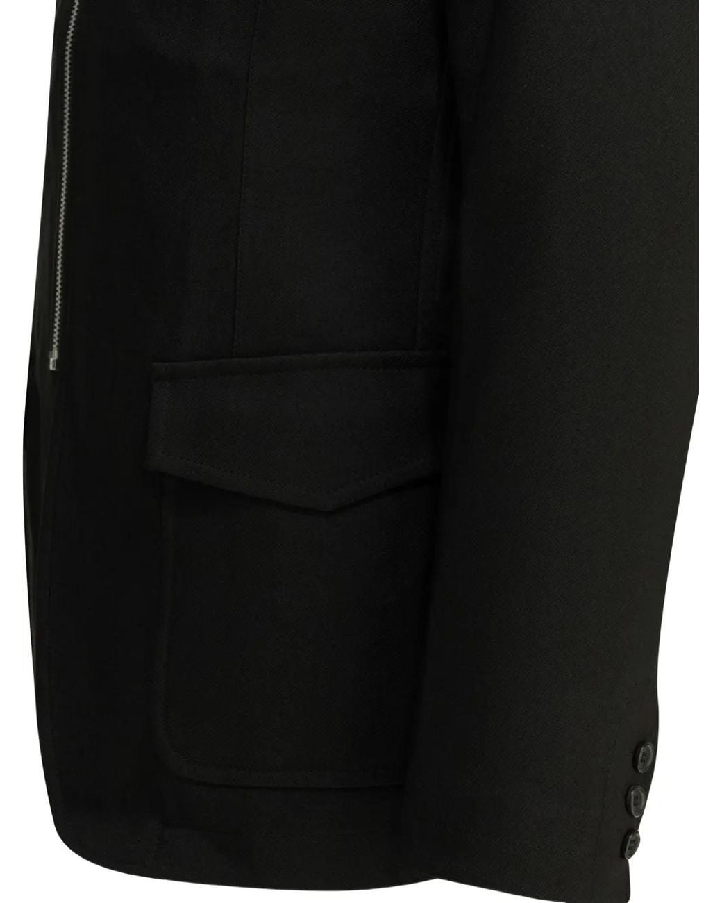 Comme des Garçons Black Zip-Fastening Notch-Lapel Jacket for men