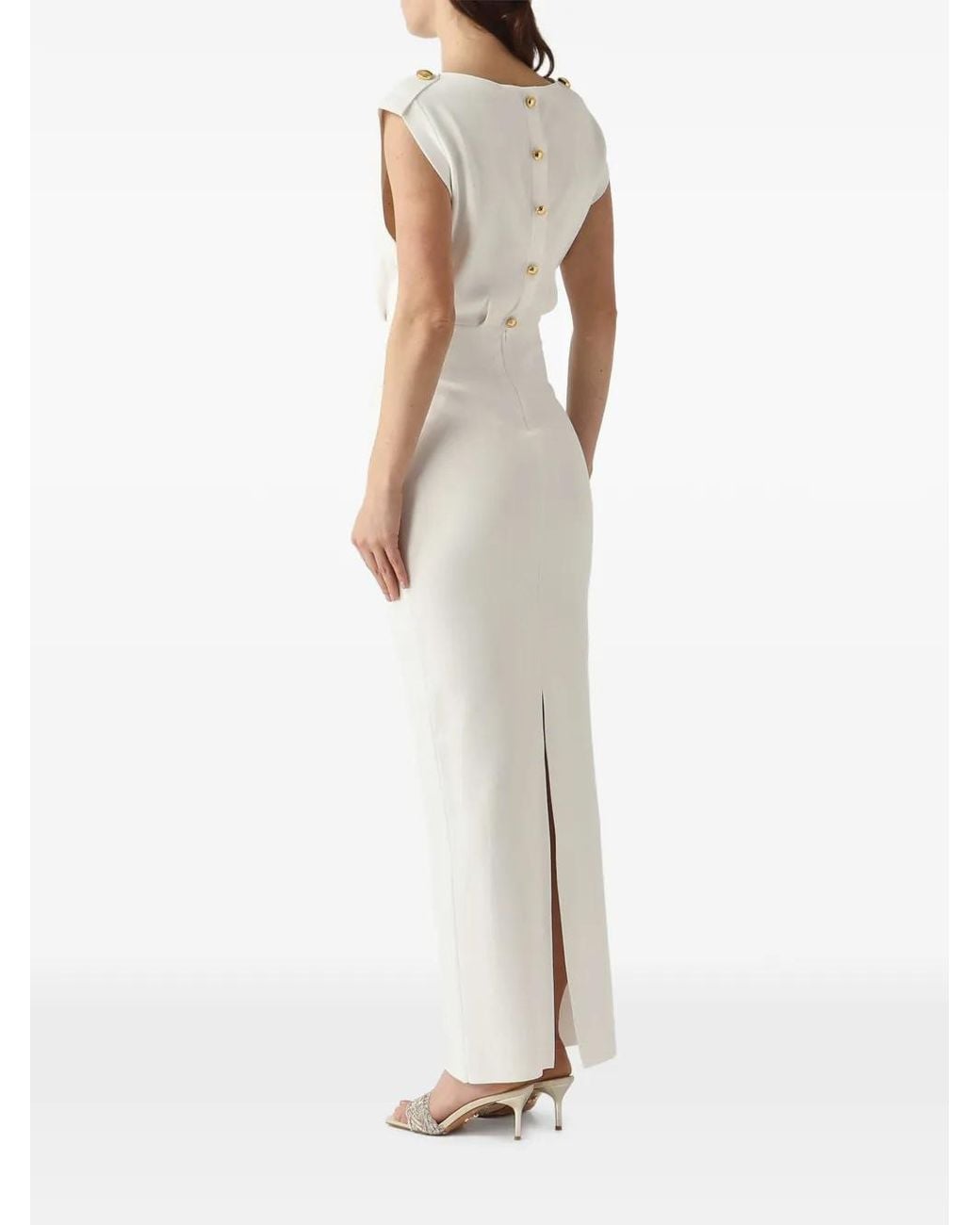 Elisabetta Franchi White Elegant Monogram Dress