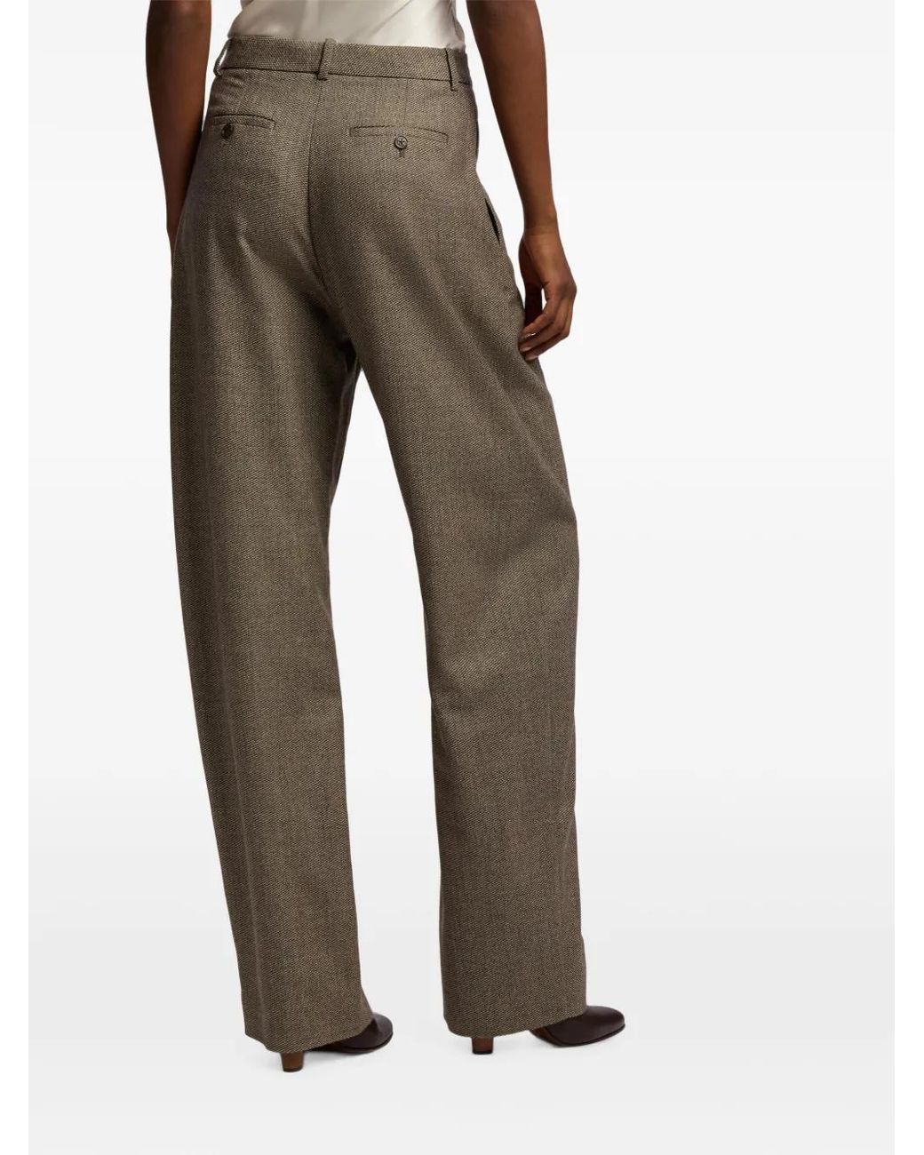 Ralph Lauren Natural Leandre Birdseye-Tweed Trousers