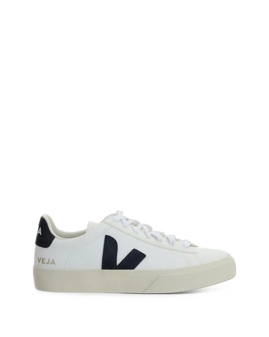 Veja White Kalbsleder Sneakers Mit V Logo Patch
