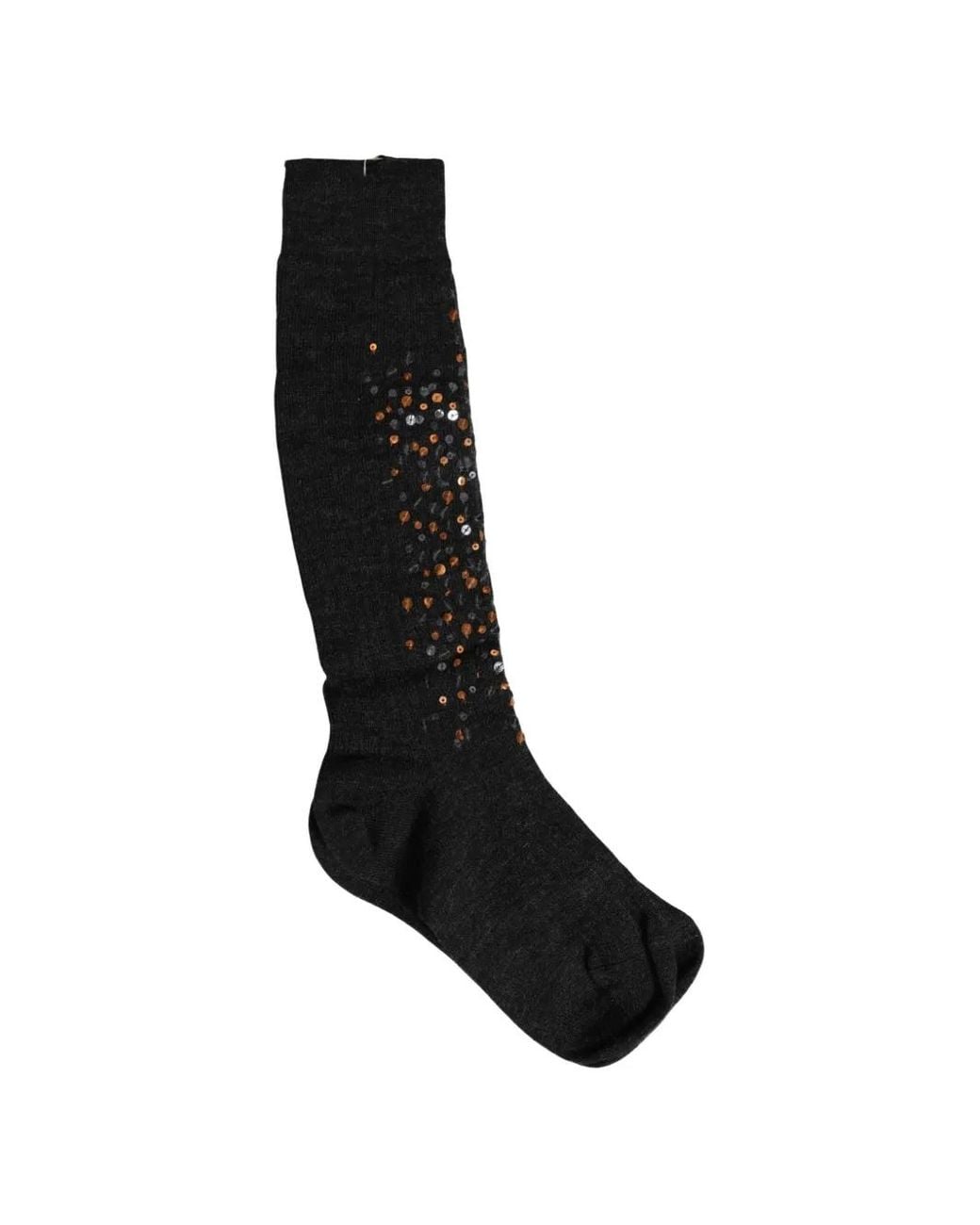 Dolce & Gabbana Black Sequin-Embellished Knee-High Socks