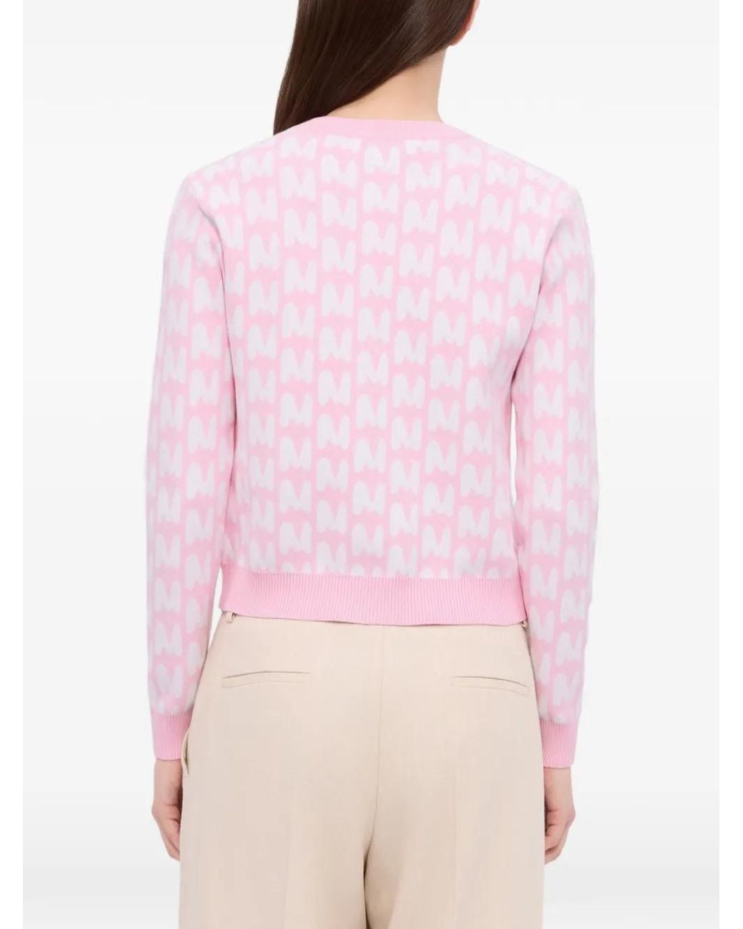 MSGM Pink Button Pattern Cardigan