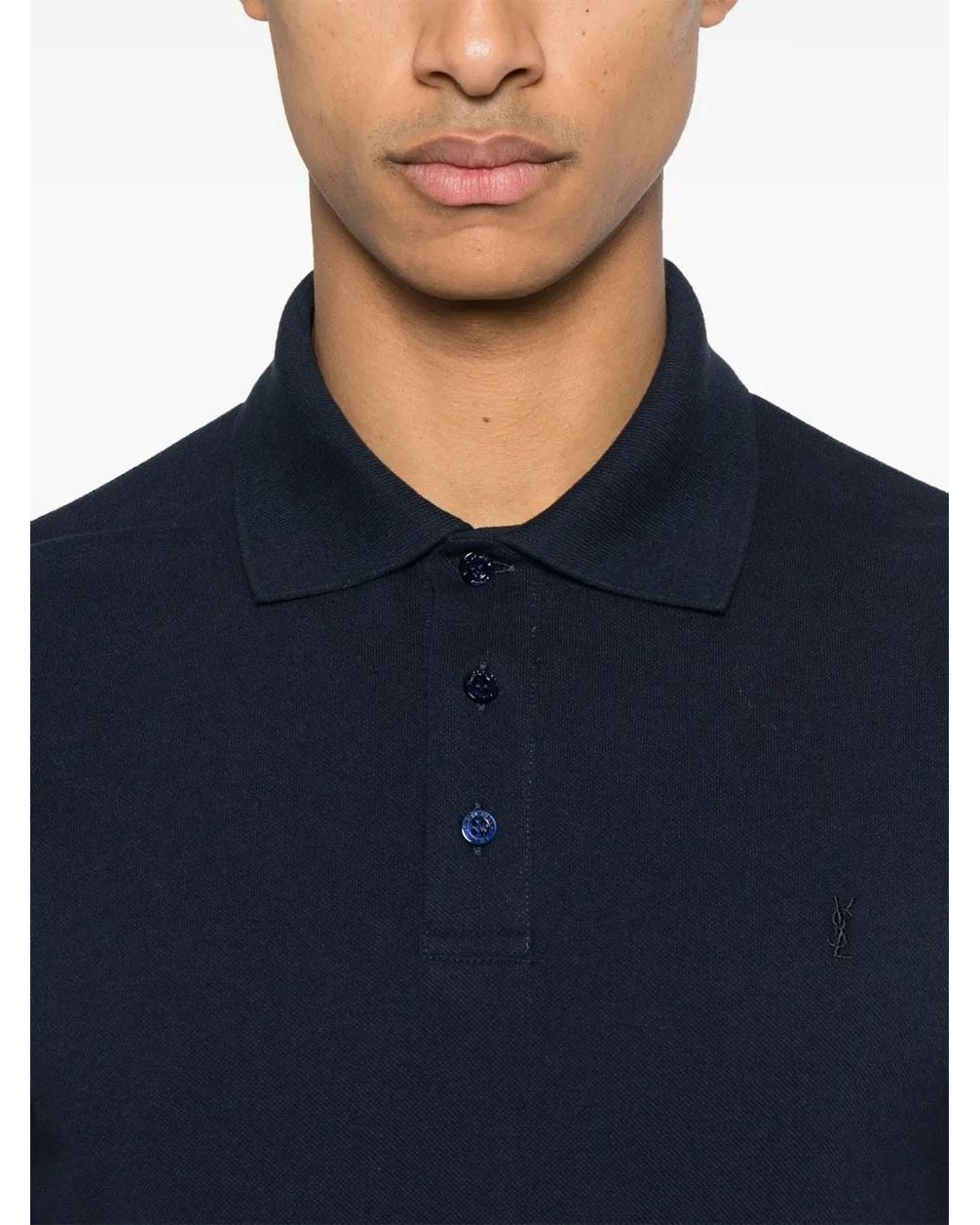 Polo Cassandre Saint Laurent de hombre de color Blue