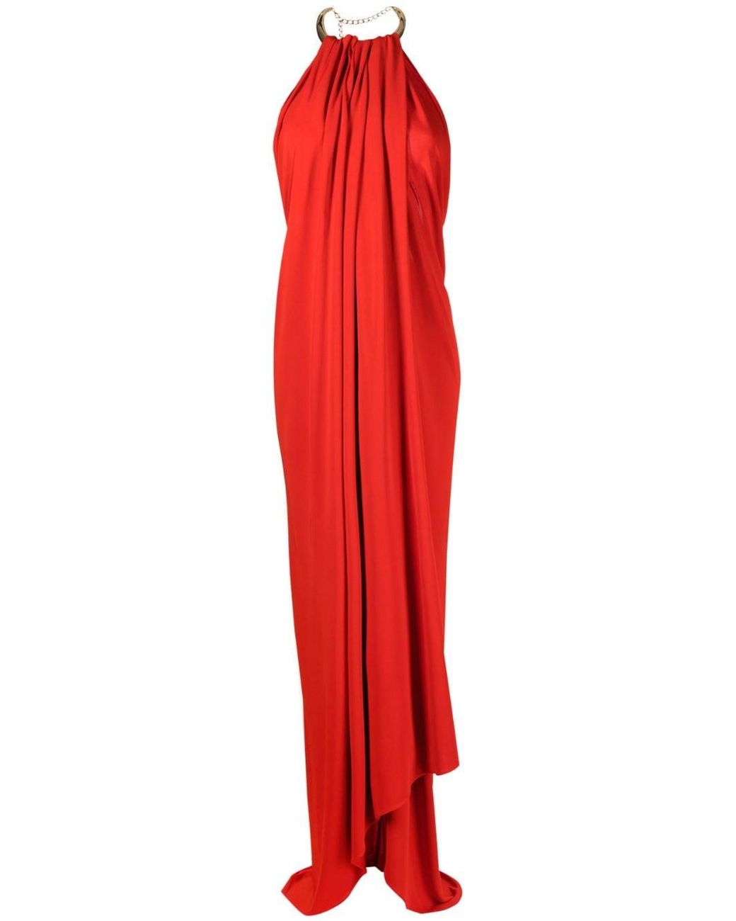 Michael Kors Halterneck Backless Dress in Red | Lyst