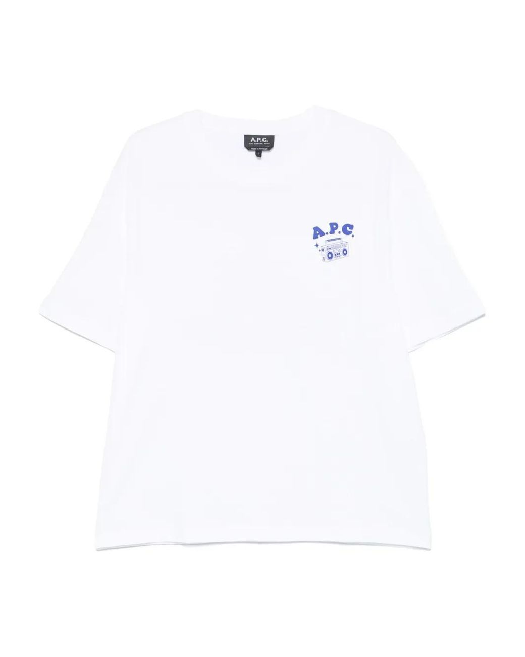 A.P.C. White Logo-Print T-Shirt