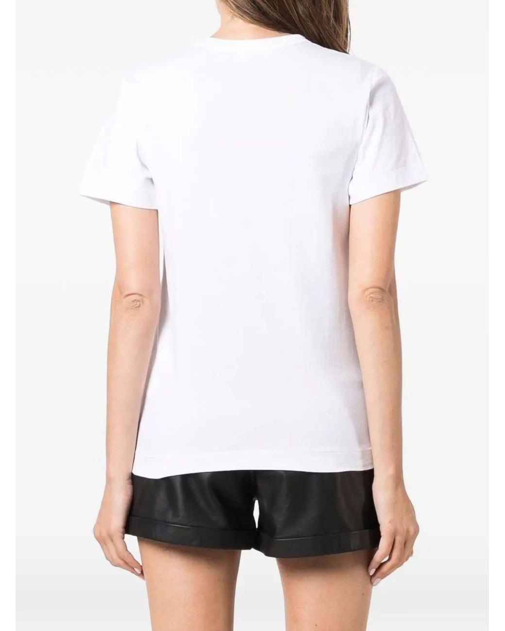 Comme des Garçons White Heart-Patch T-Shirt for men