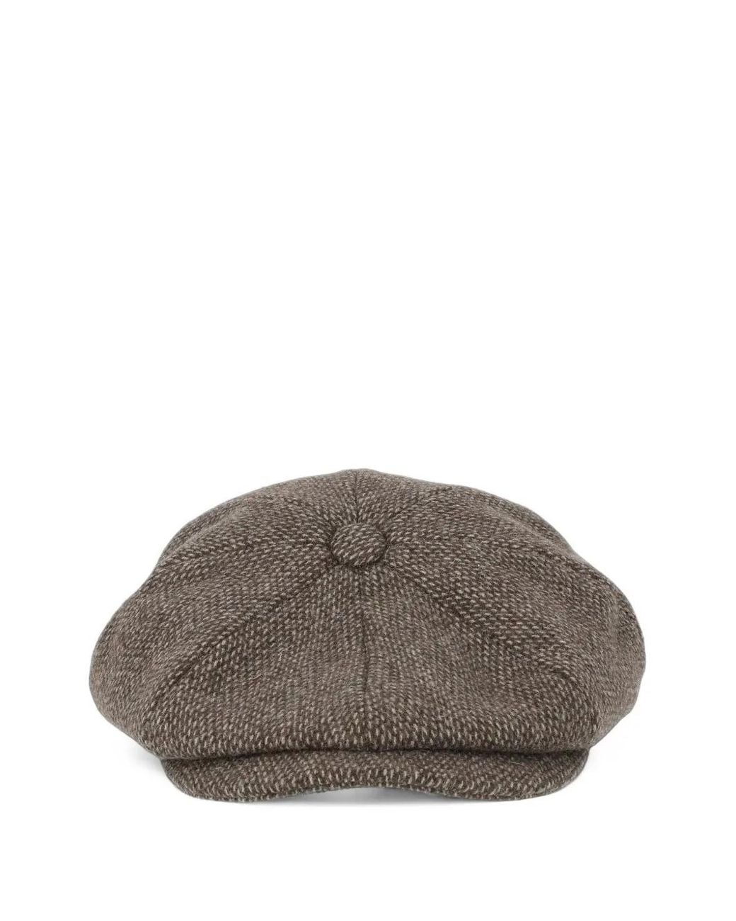Barbour Gray Tweed Flat Cap for men