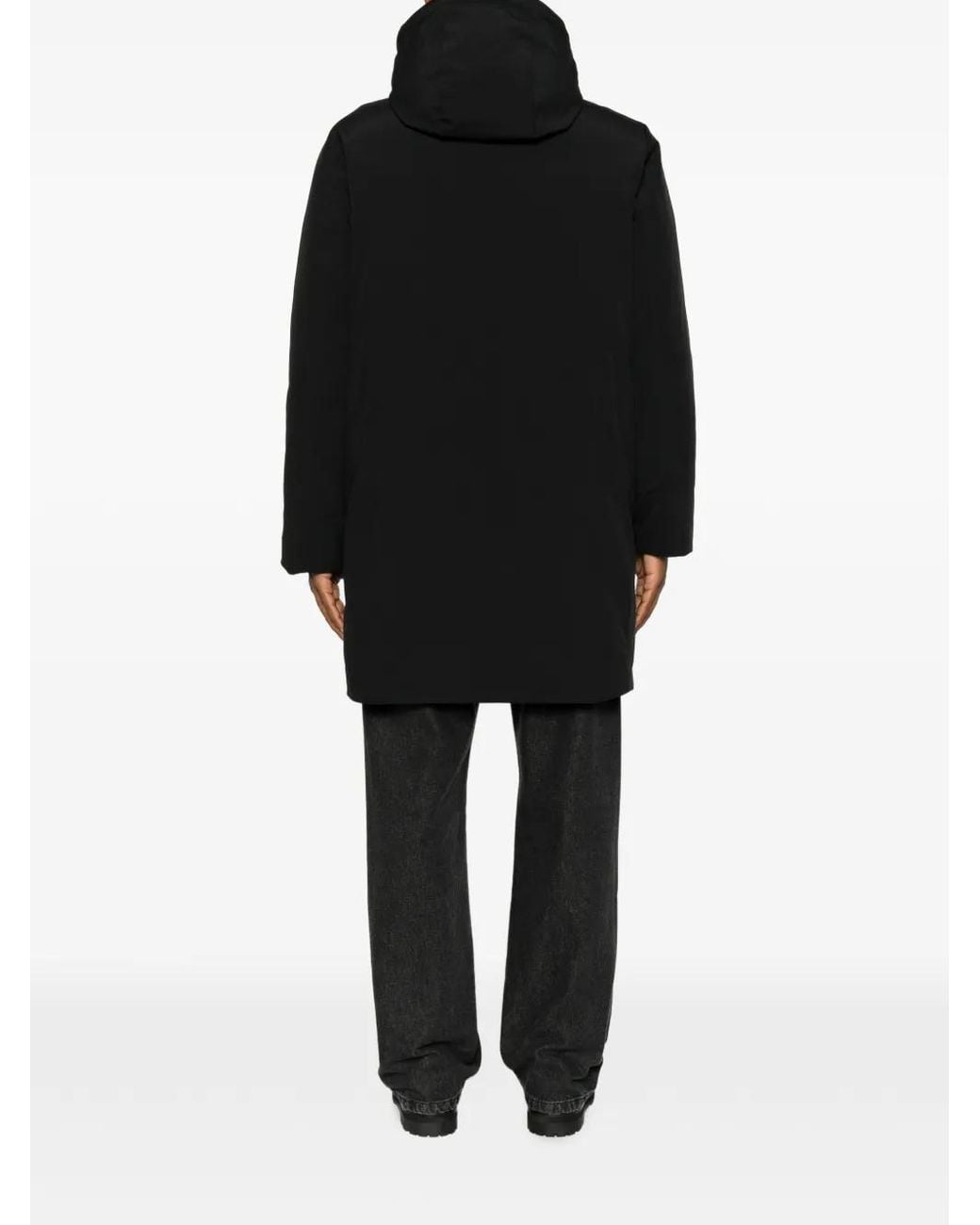 Sandro Black Hooded Stand-Up Collar Parka for men