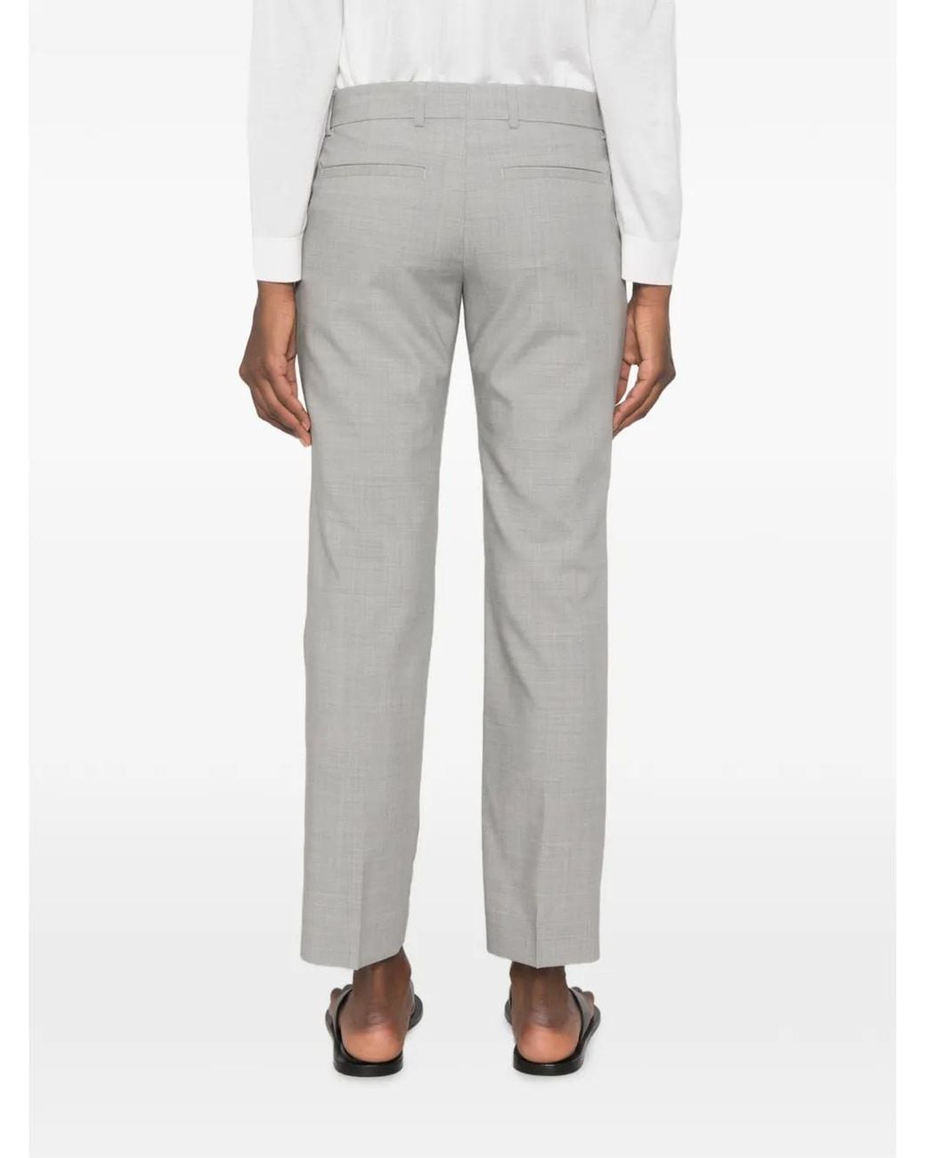 Totême Gray Pressed-Crease Tailored Wool Trousers