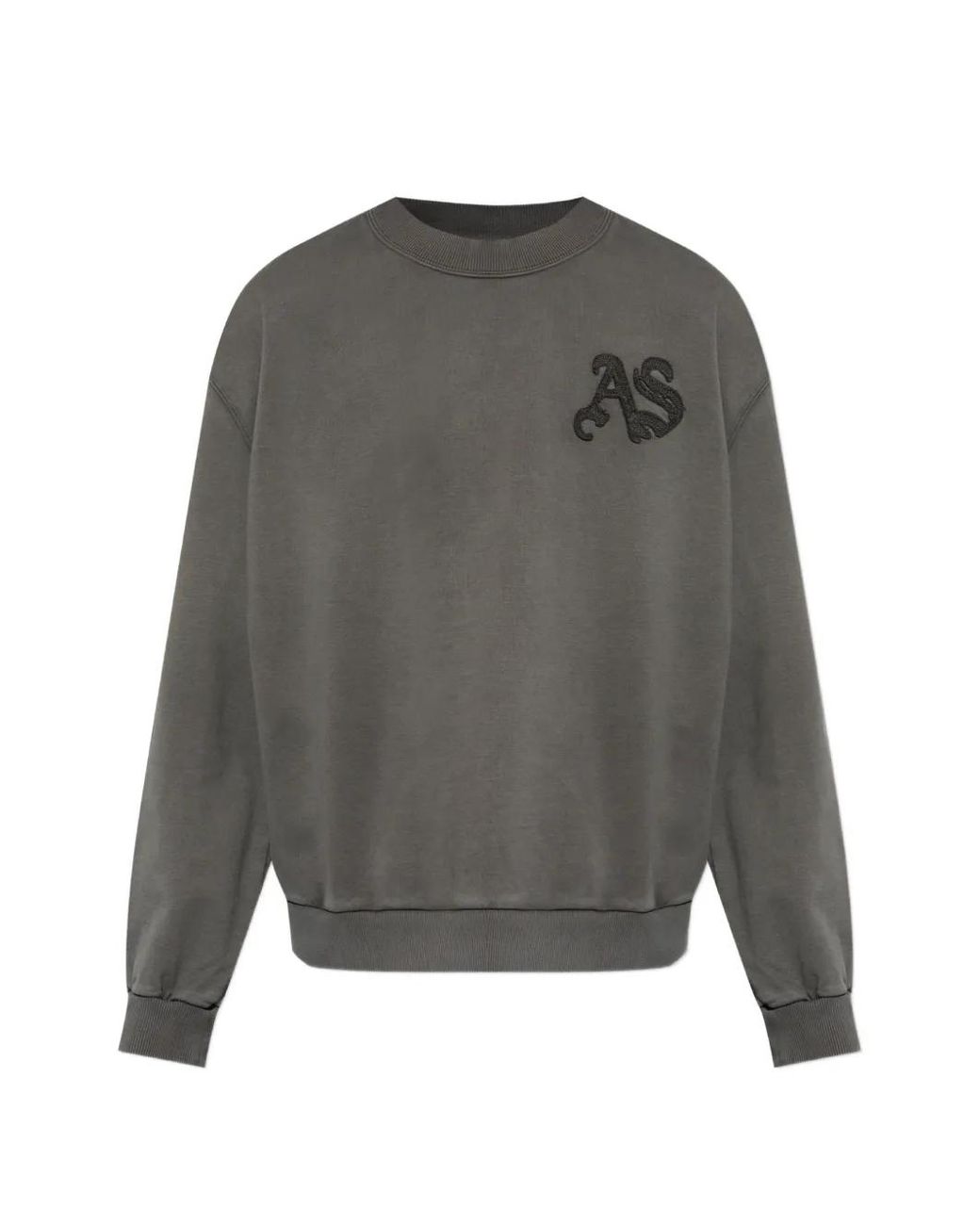 AllSaints Gray Insignia Crewneck Sweatshirt for men