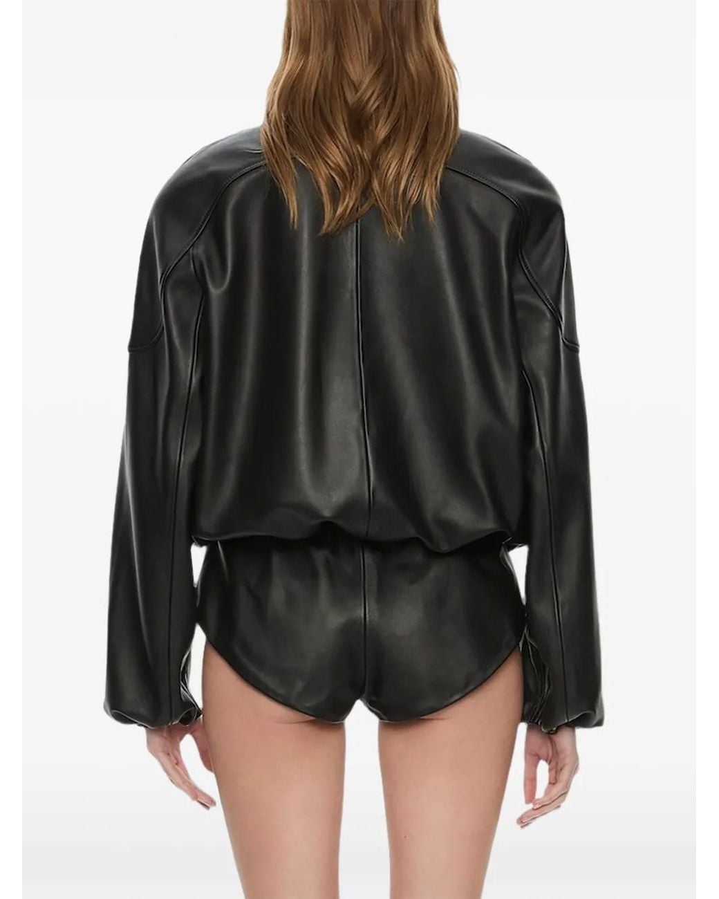 Christopher Esber Black Dannie Leather Playsuit