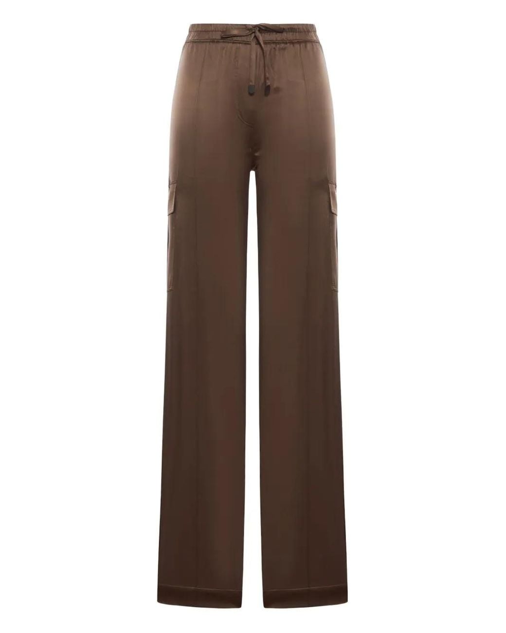 Tom Ford Brown Elasticated-Waist Cargo-Pockets Trousers