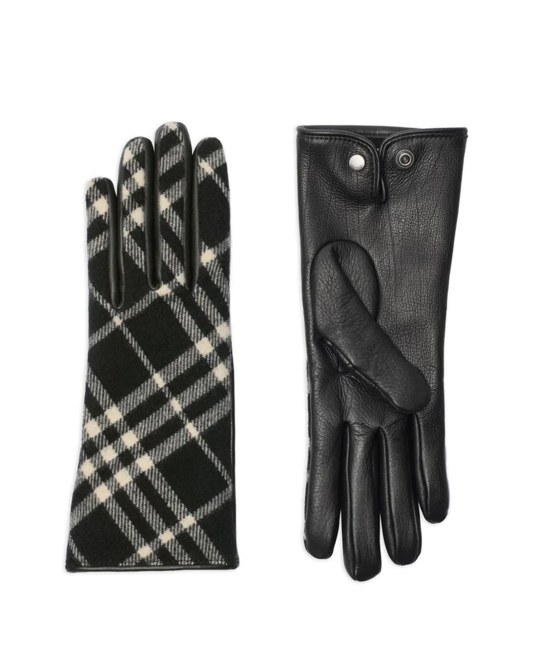 Burberry Black Check-Pattern Gloves