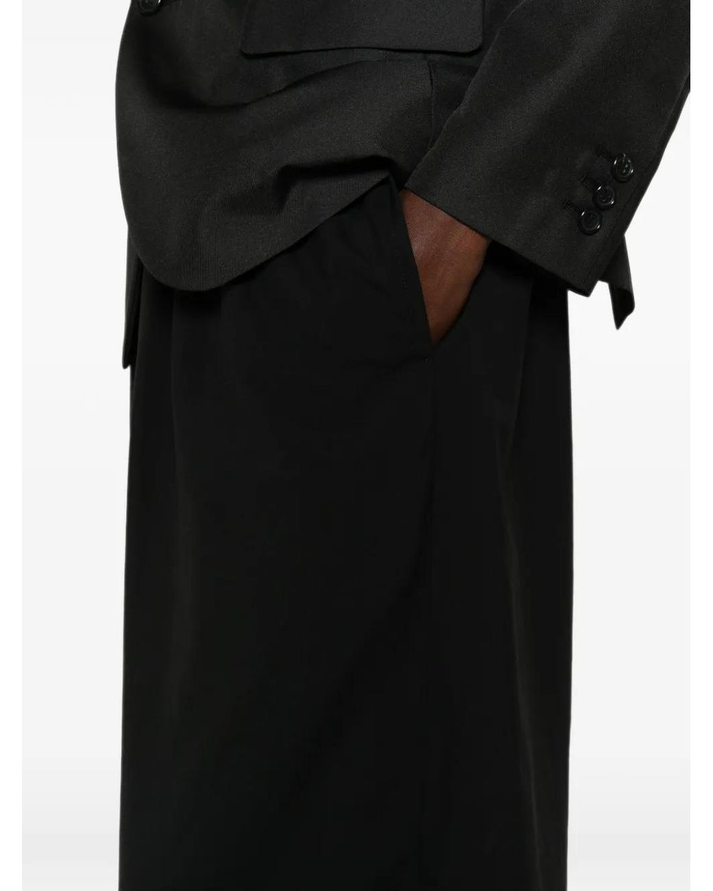 Comme des Garçons Black Elasticated-Waistband Cropped Trousers
