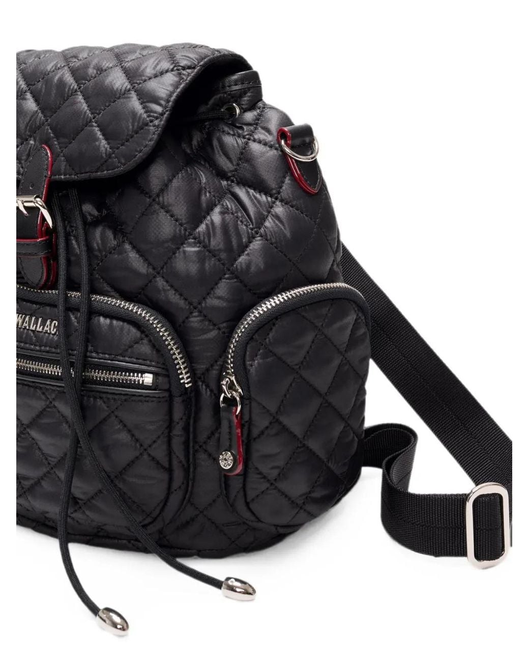 MZ Wallace Black Mini Crosby Quilted Backpack