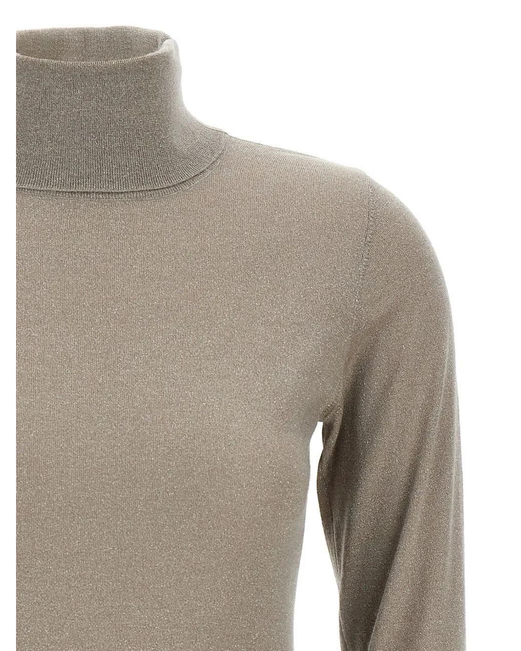 Cashmere Turtle Neck Pull Brunello Cucinelli en coloris Gray