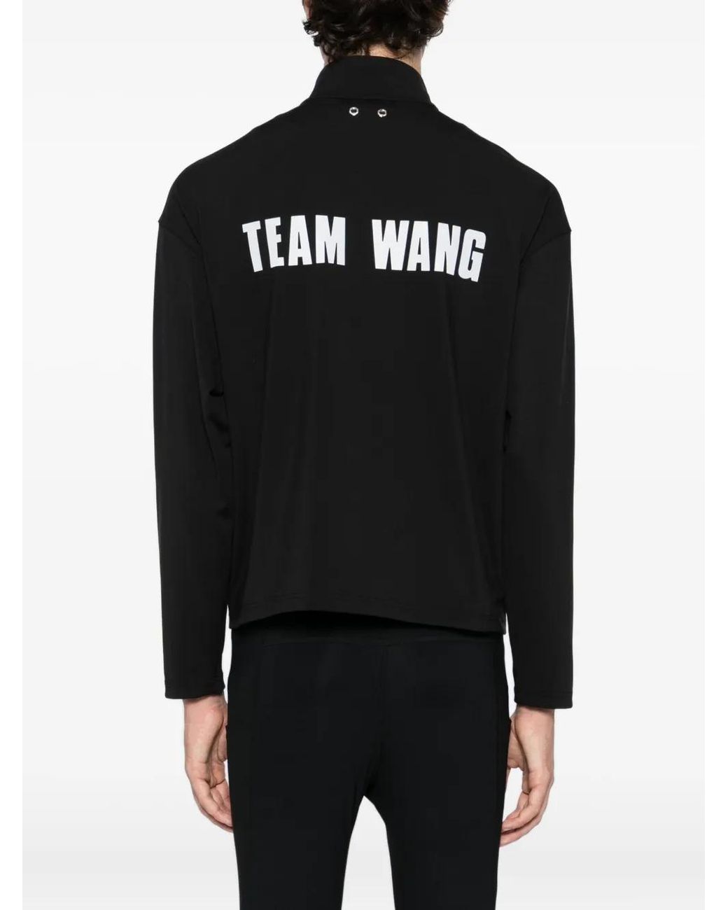 TEAM WANG design Black Logo-Printed Track Performance Jacket