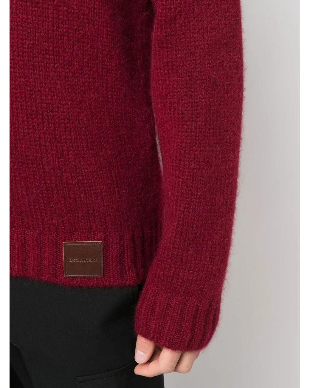DSquared² Red Logo-Patch Knitted Jumper for men