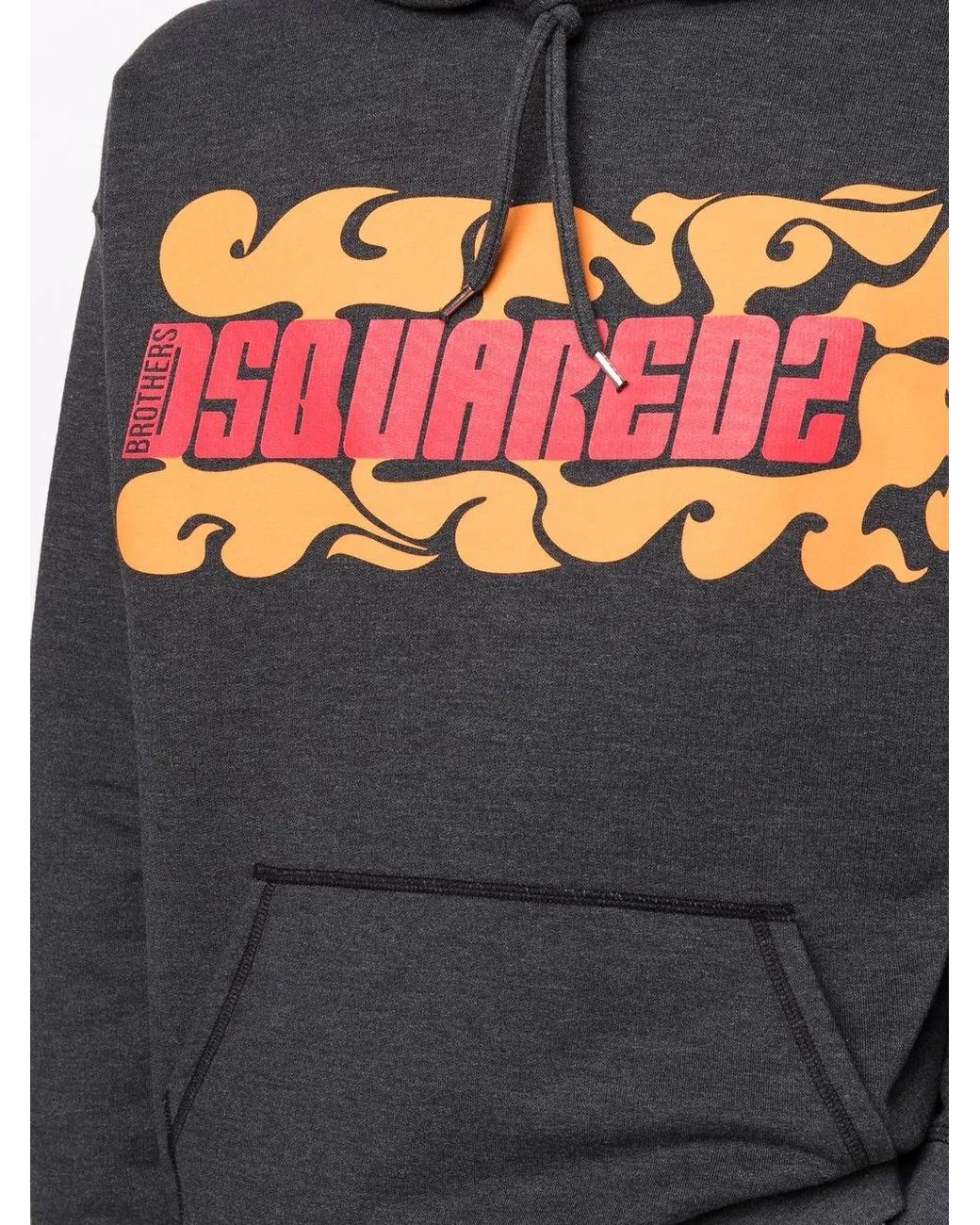 DSquared² Black Logo-Print Relaxed Hoodie for men