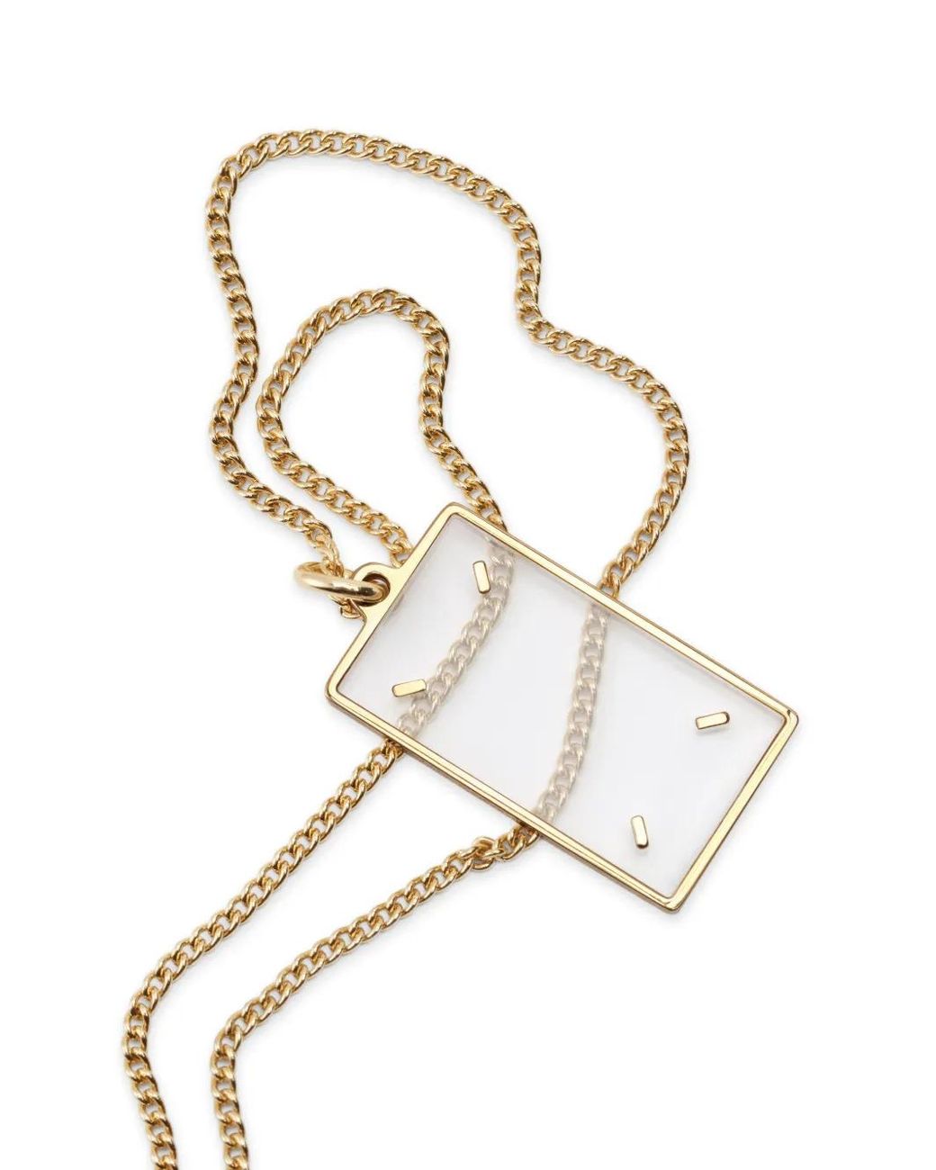 Maison Margiela White Four Stitches Pendant Necklace
