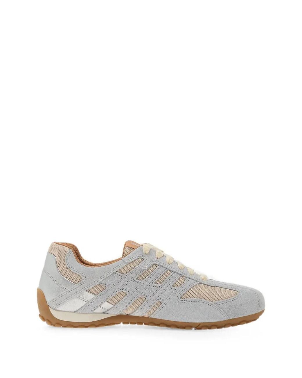 Geox White Baskets Snake Original À Empiècements En Mesh