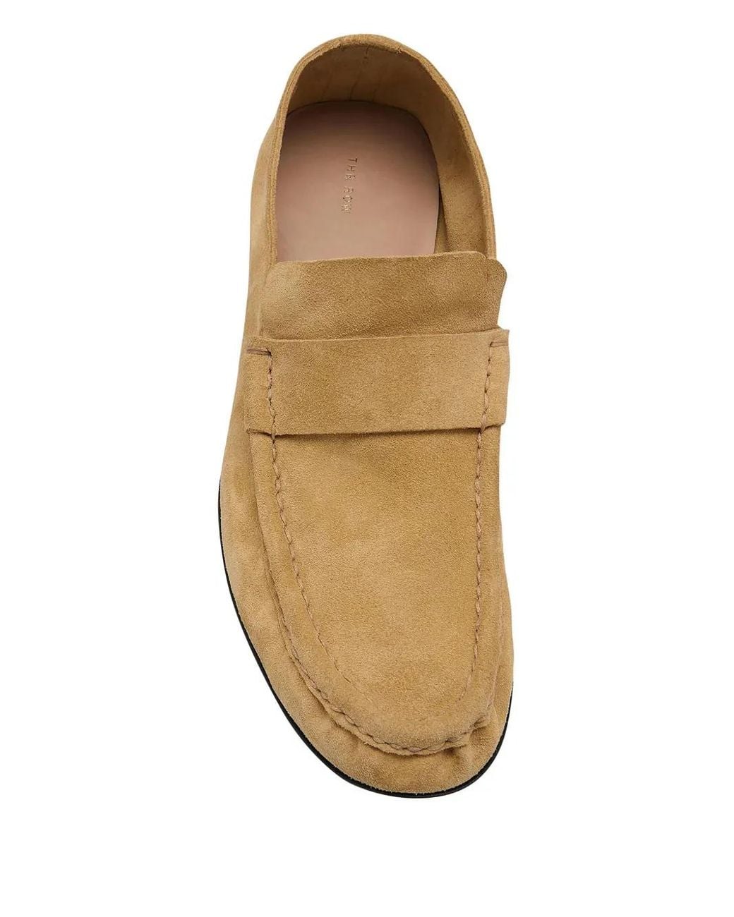 The Row Natural Soft Moccasin In Suede