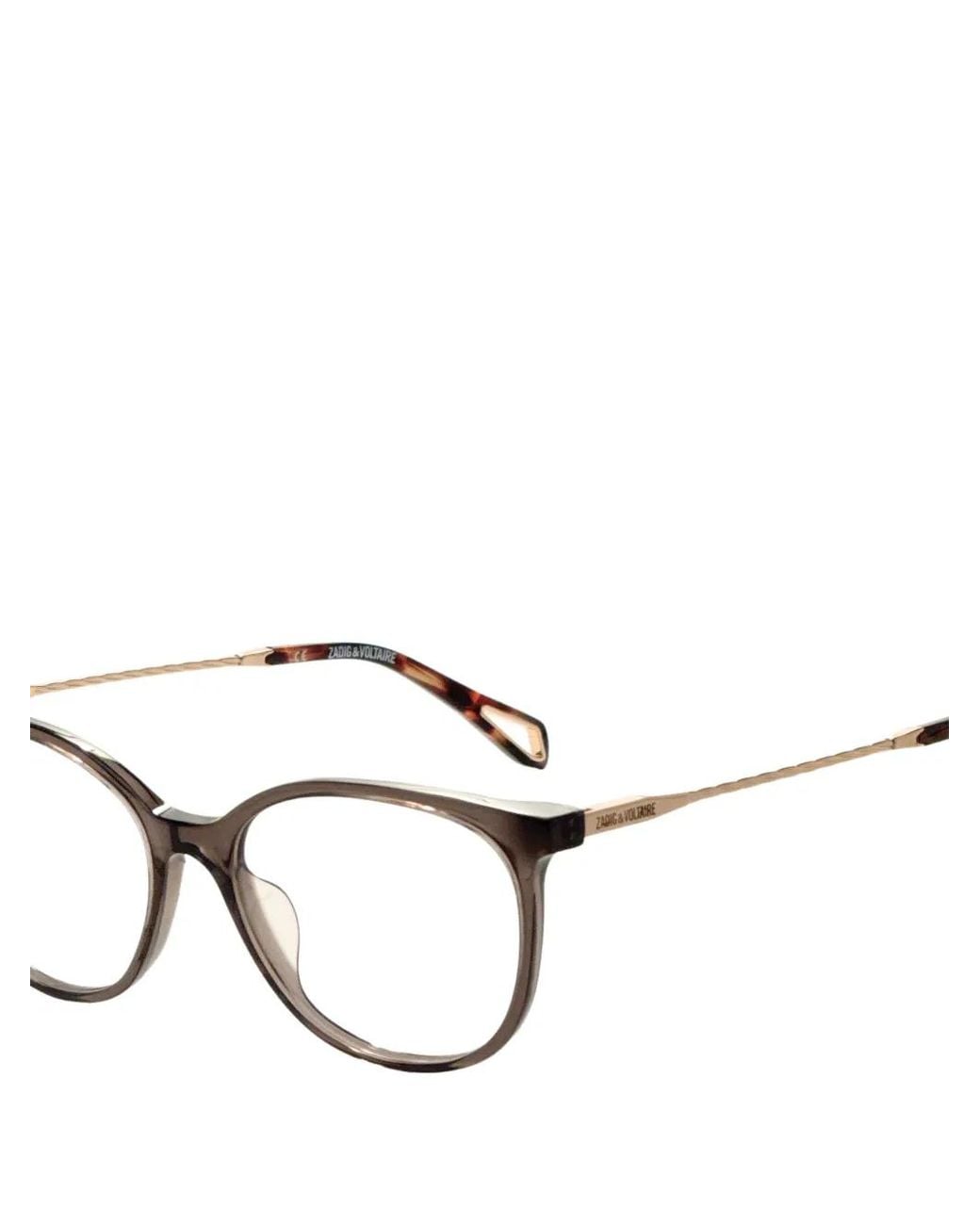 Zadig & Voltaire White Tortoiseshell-Effect Round-Frame Glasses